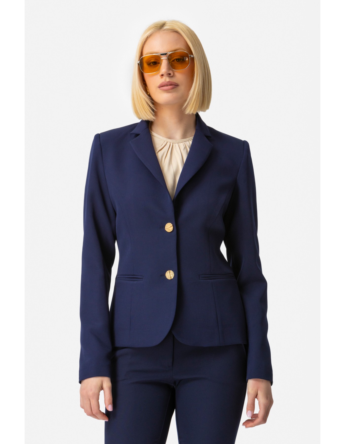 Σακάκι μεσάτο κρεπ_Muffin γιακάς