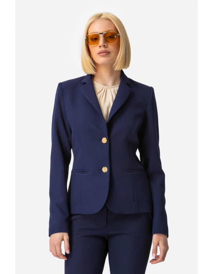 Σακάκι μεσάτο κρεπ_Muffin γιακάς