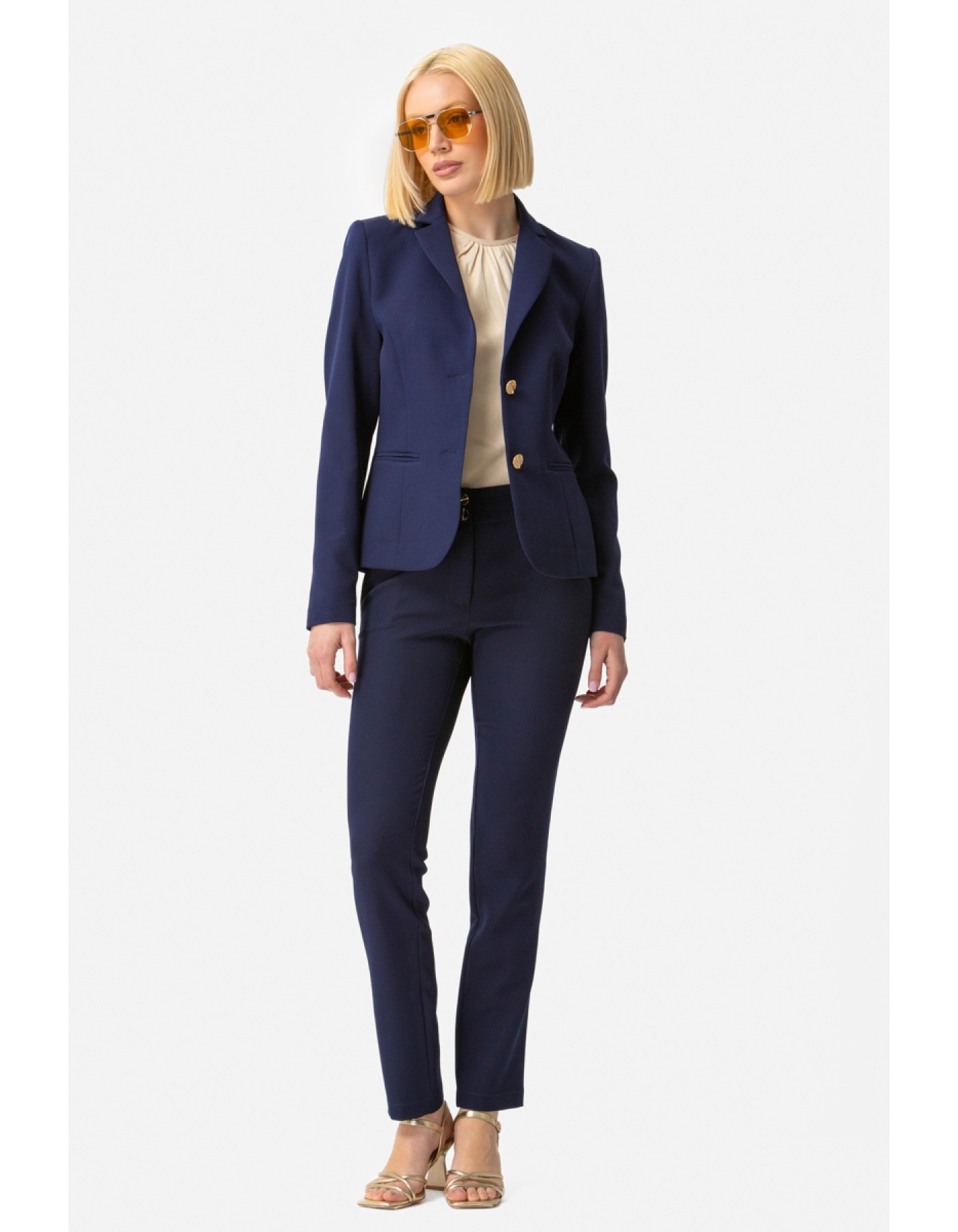 Σακάκι μεσάτο κρεπ_Muffin γιακάς