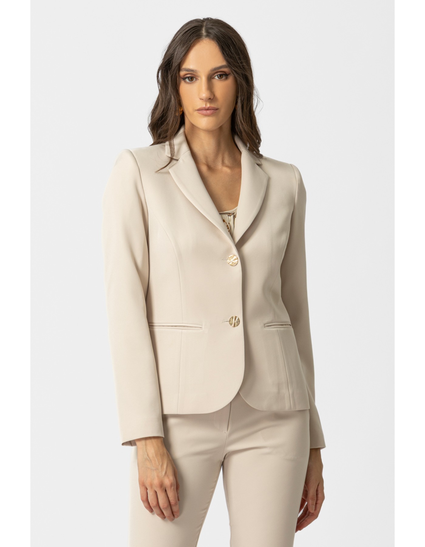 Σακάκι μεσάτο κρεπ_Muffin γιακάς