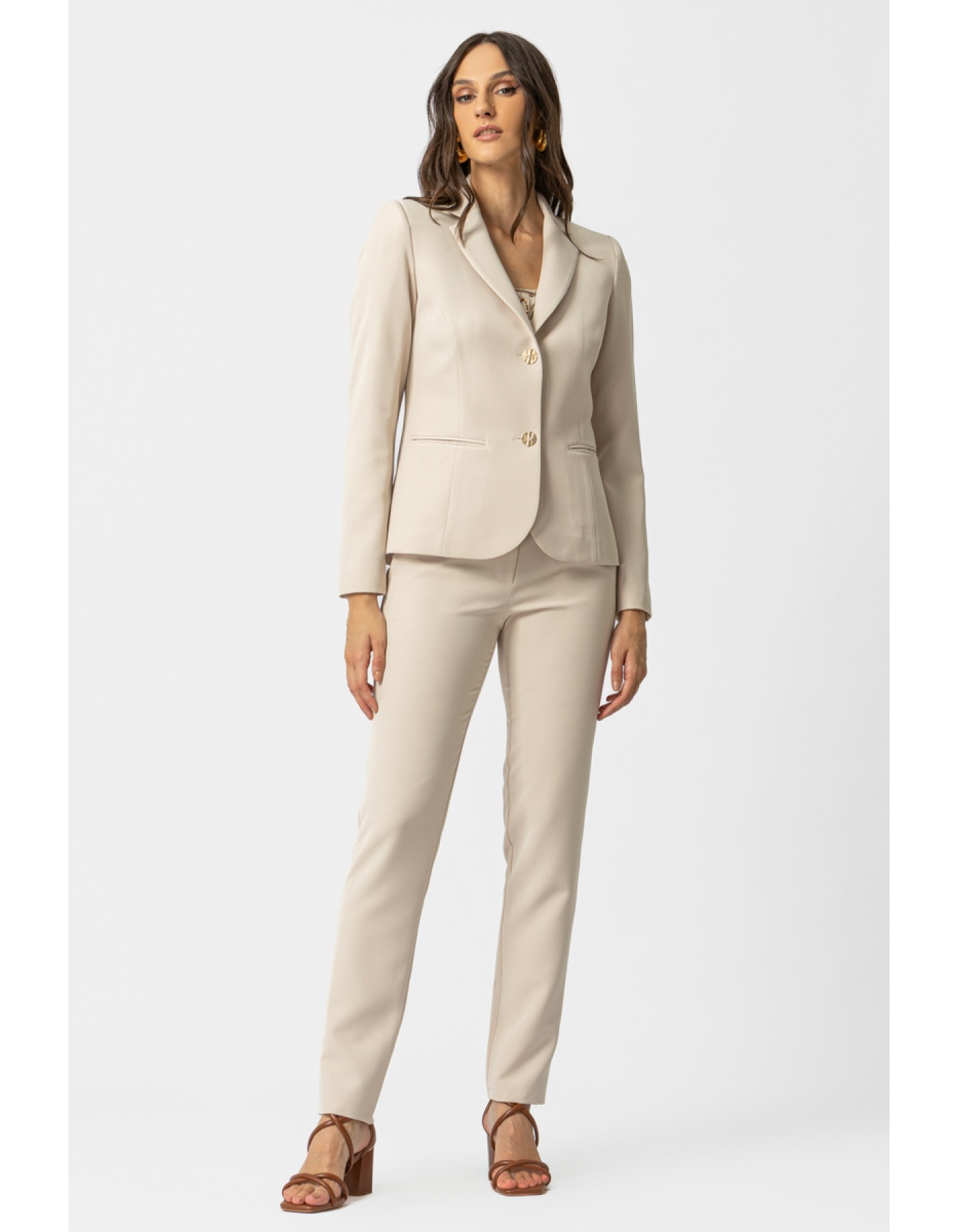 Σακάκι μεσάτο κρεπ_Muffin γιακάς