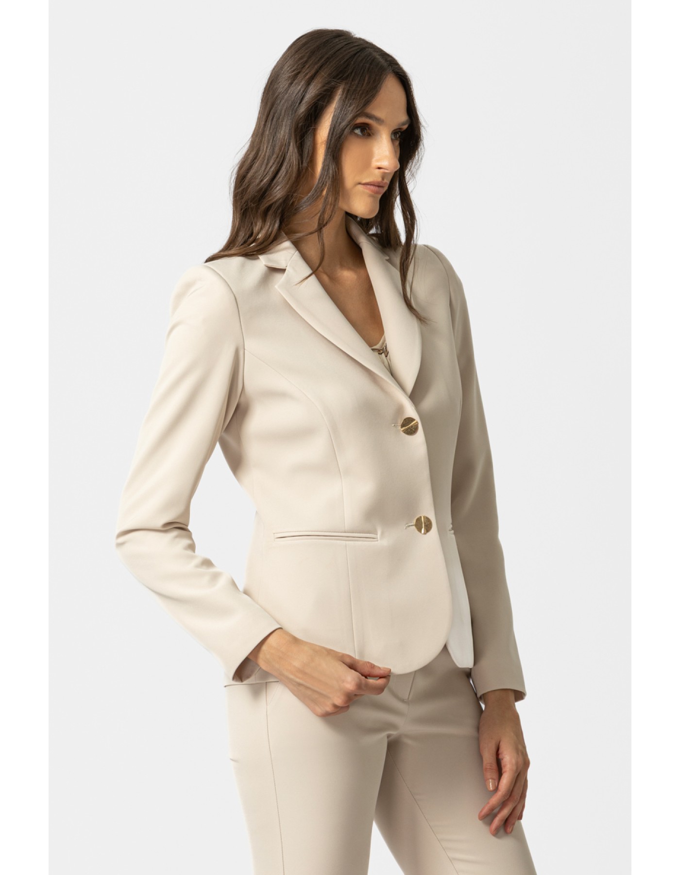 Σακάκι μεσάτο κρεπ_Muffin γιακάς