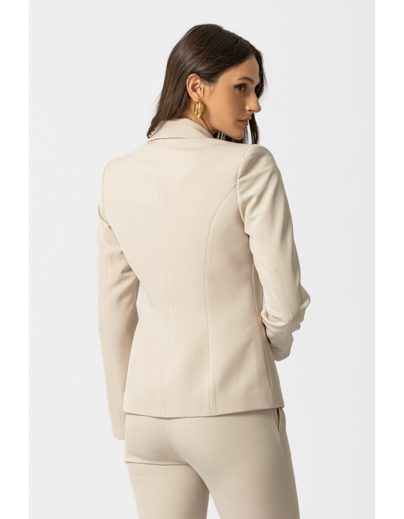 Σακάκι μεσάτο κρεπ_Muffin γιακάς