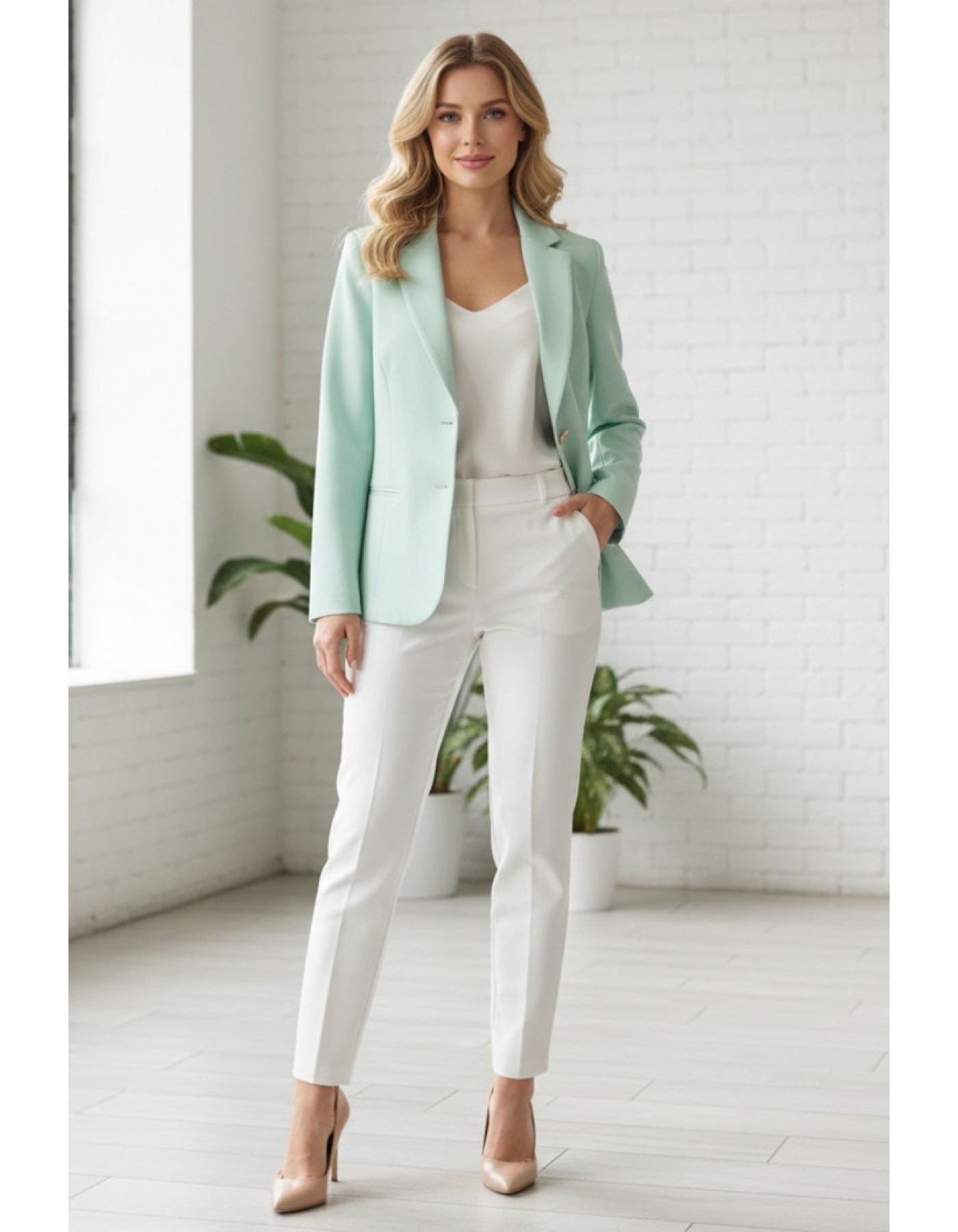 Σακάκι μεσάτο κρεπ_Muffin γιακάς