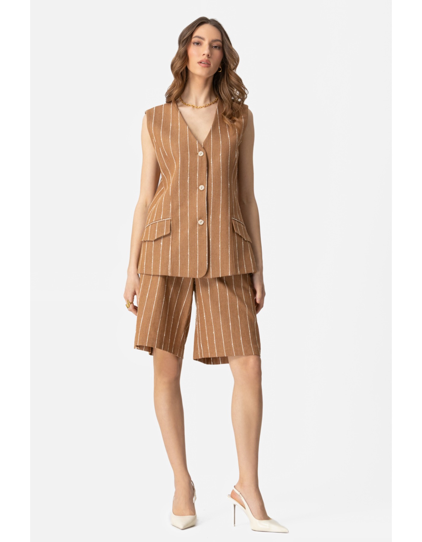 Γιλέκο ριγέ Natural