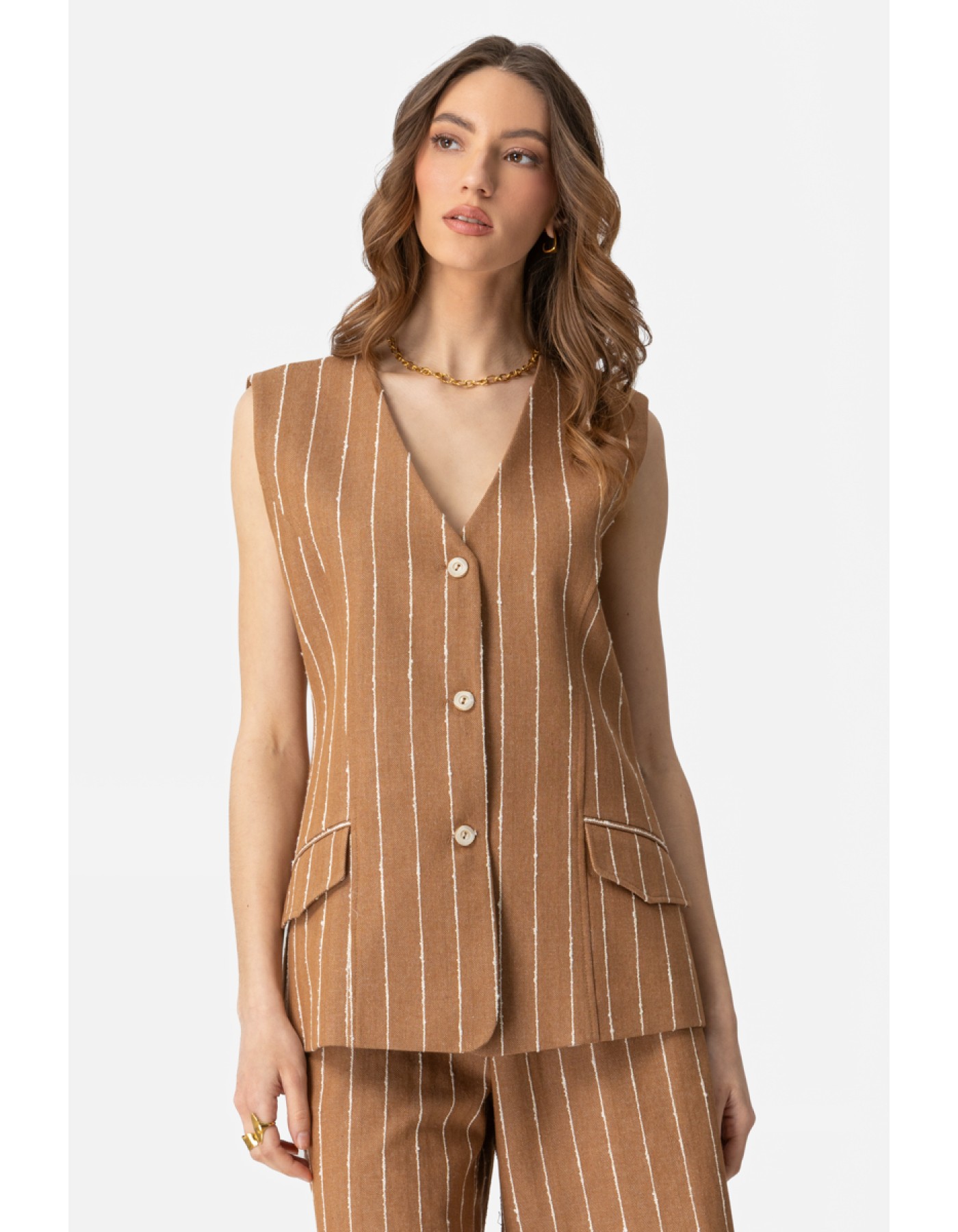 Γιλέκο ριγέ Natural