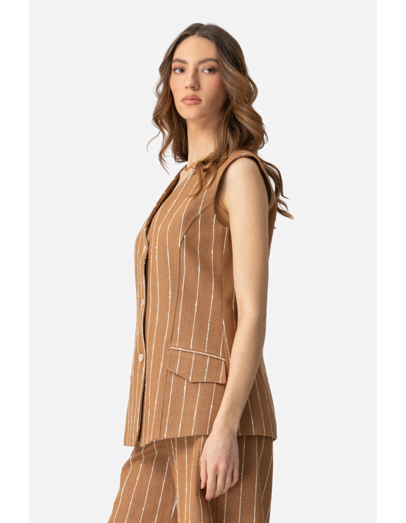 Γιλέκο ριγέ Natural