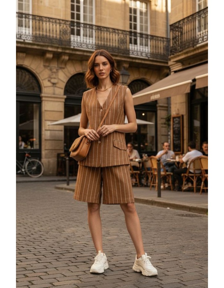 Γιλέκο ριγέ Natural