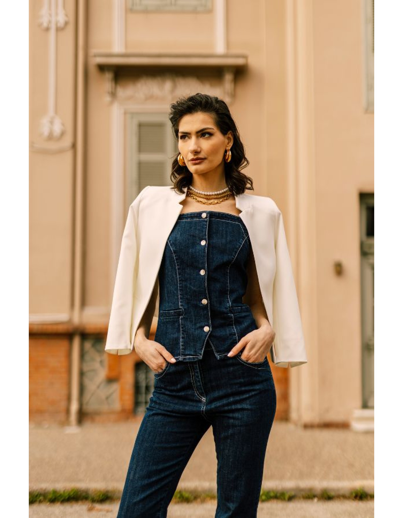 Σακάκι κοντό κρεπ Muffin