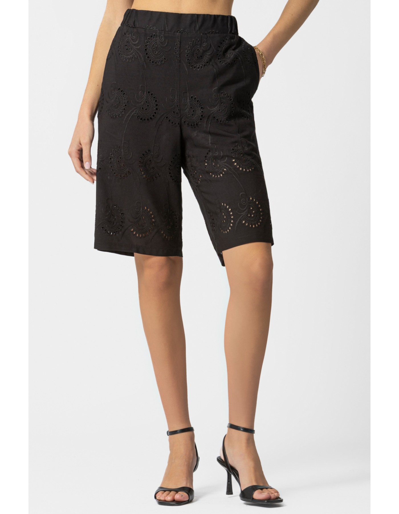 Βερμούδα Broderie Λάστιχο