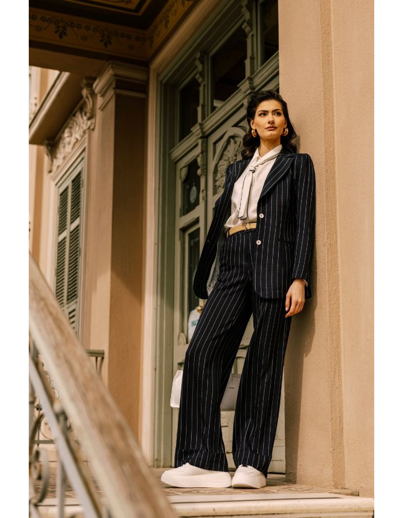 Παντελόνι ριγέ μπλε λάστιχο