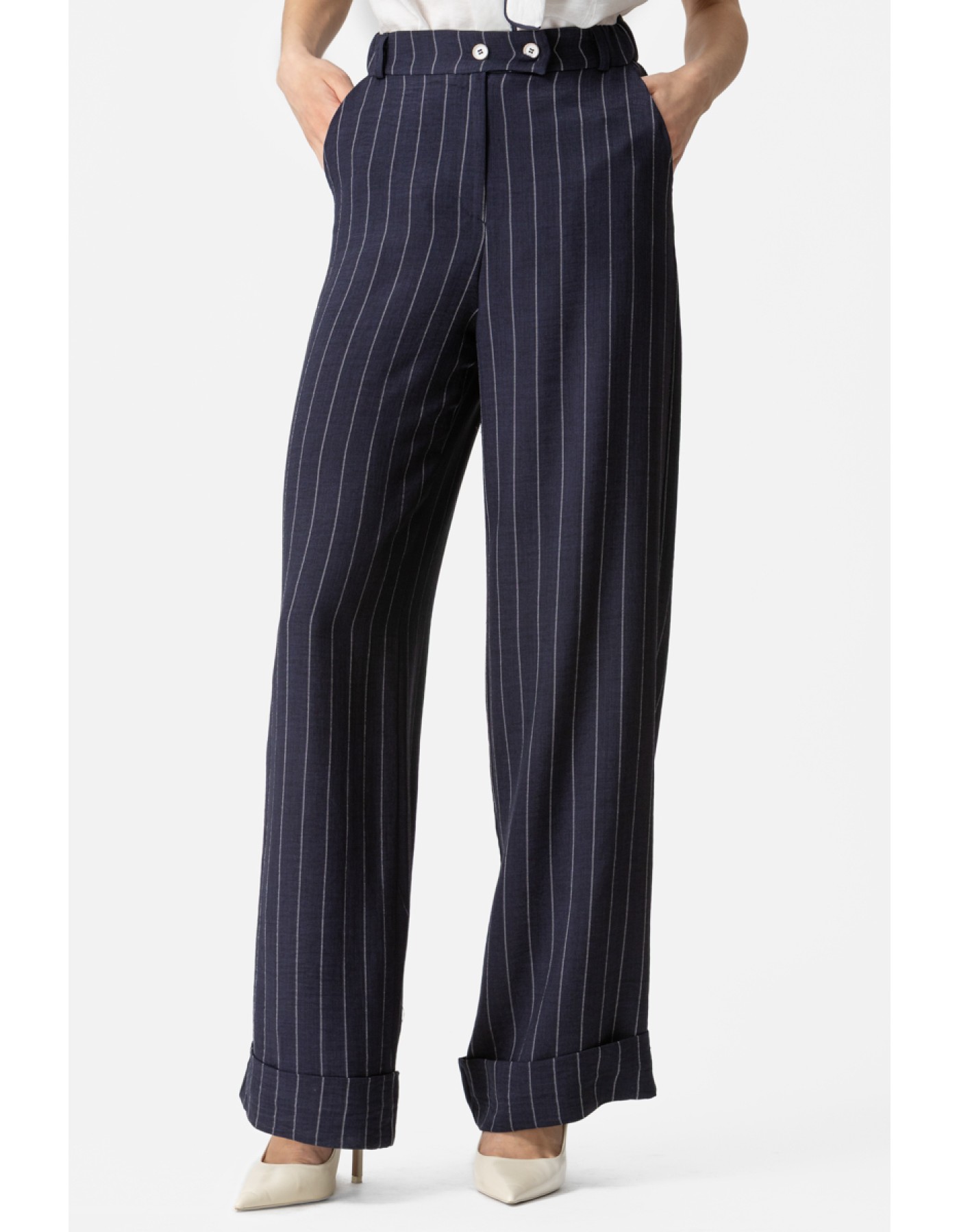 Παντελόνι ριγέ μπλε λάστιχο
