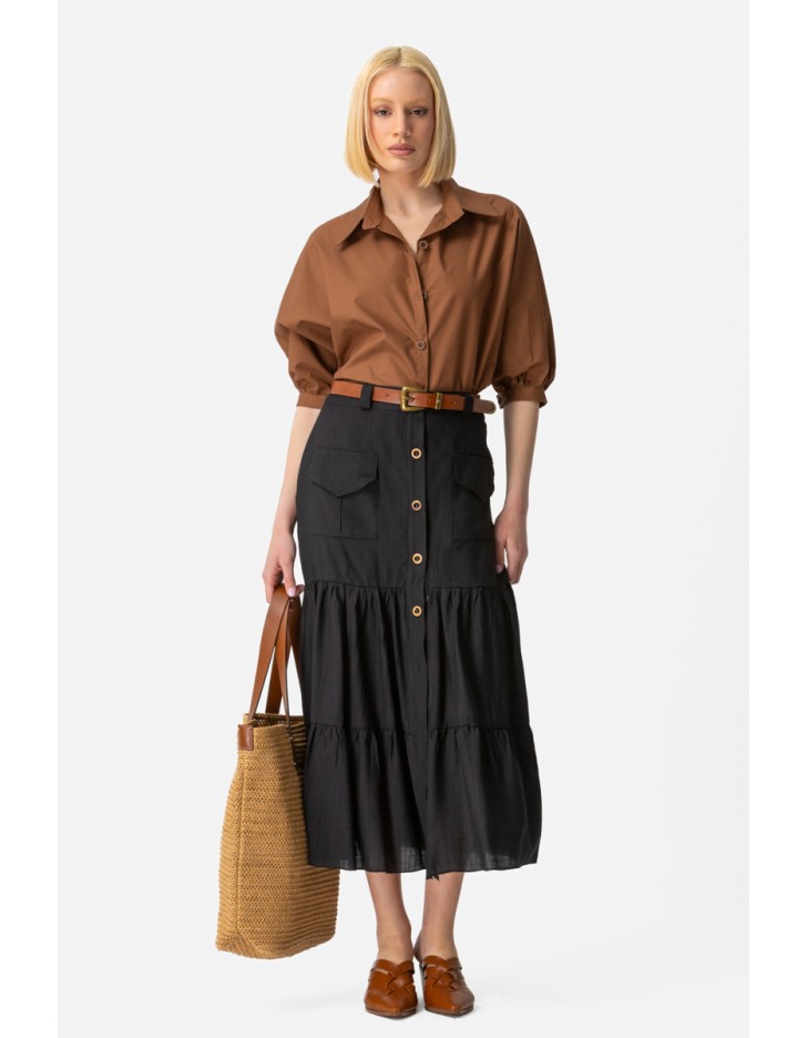 Φούστα Ζαγρέ τσέπες