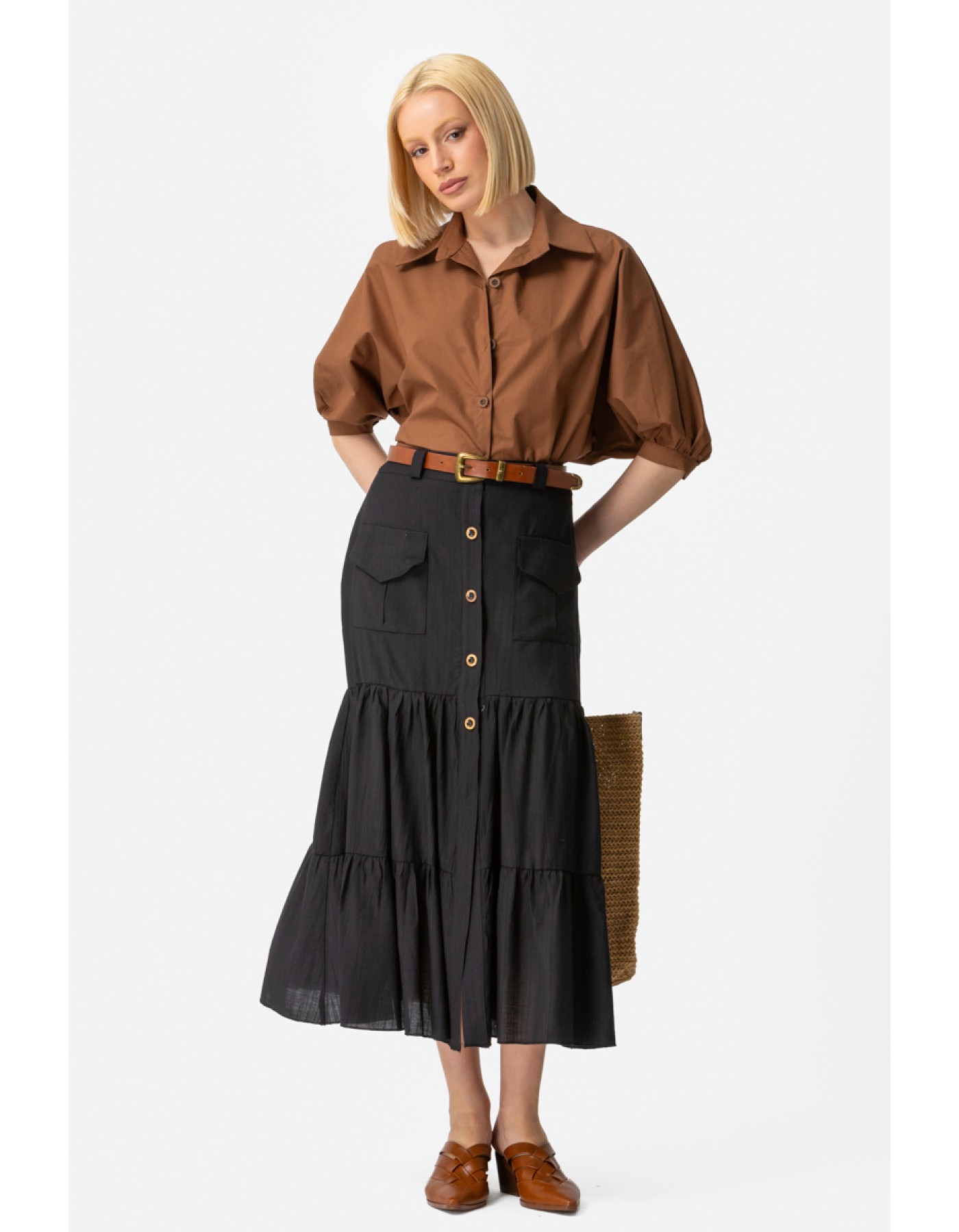 Φούστα Ζαγρέ τσέπες