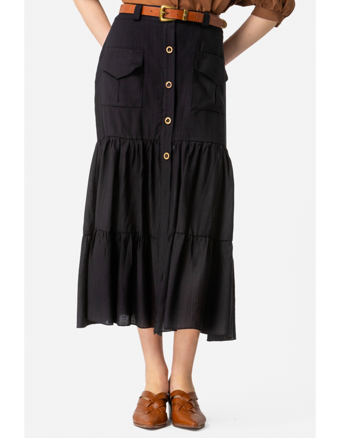 Φούστα Ζαγρέ τσέπες