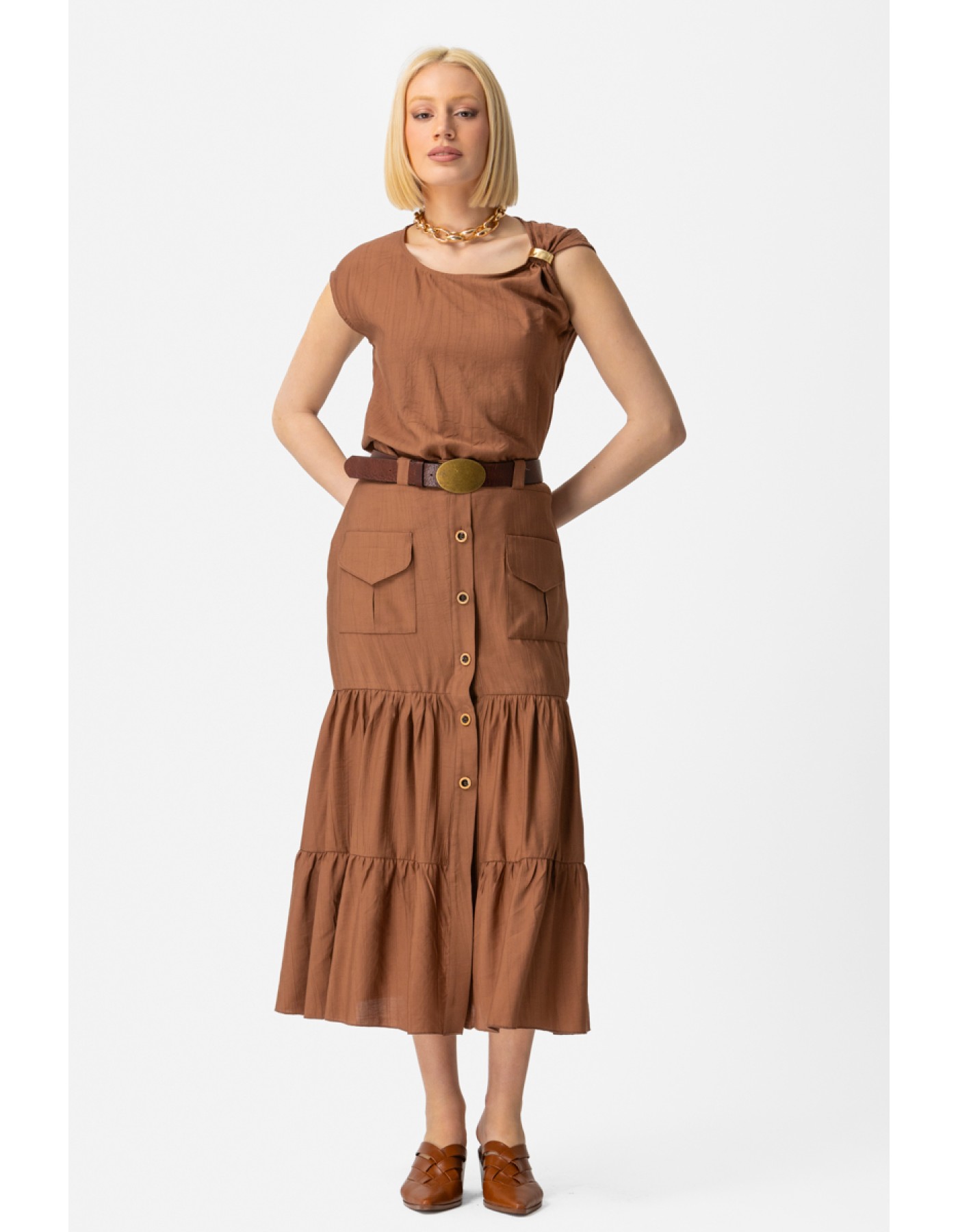 Φούστα Ζαγρέ τσέπες