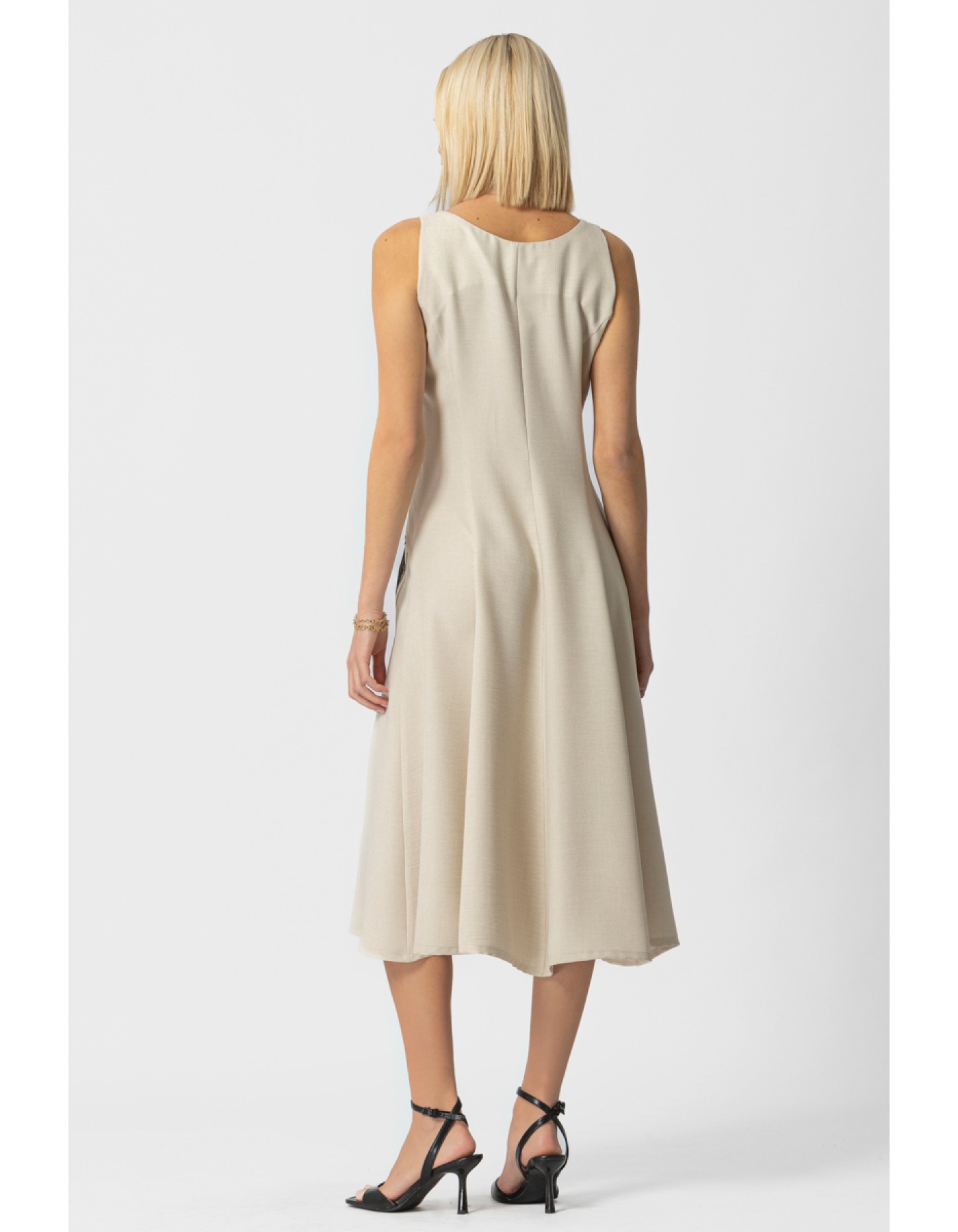 Φόρεμα linen look μοτίφ