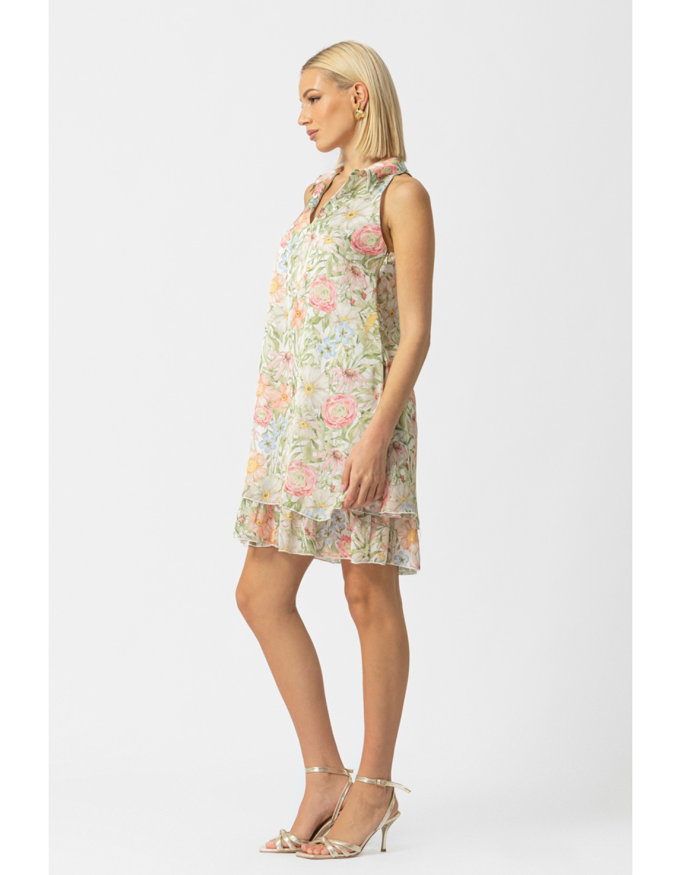 Φόρεμα αμάνικο Silky Flower