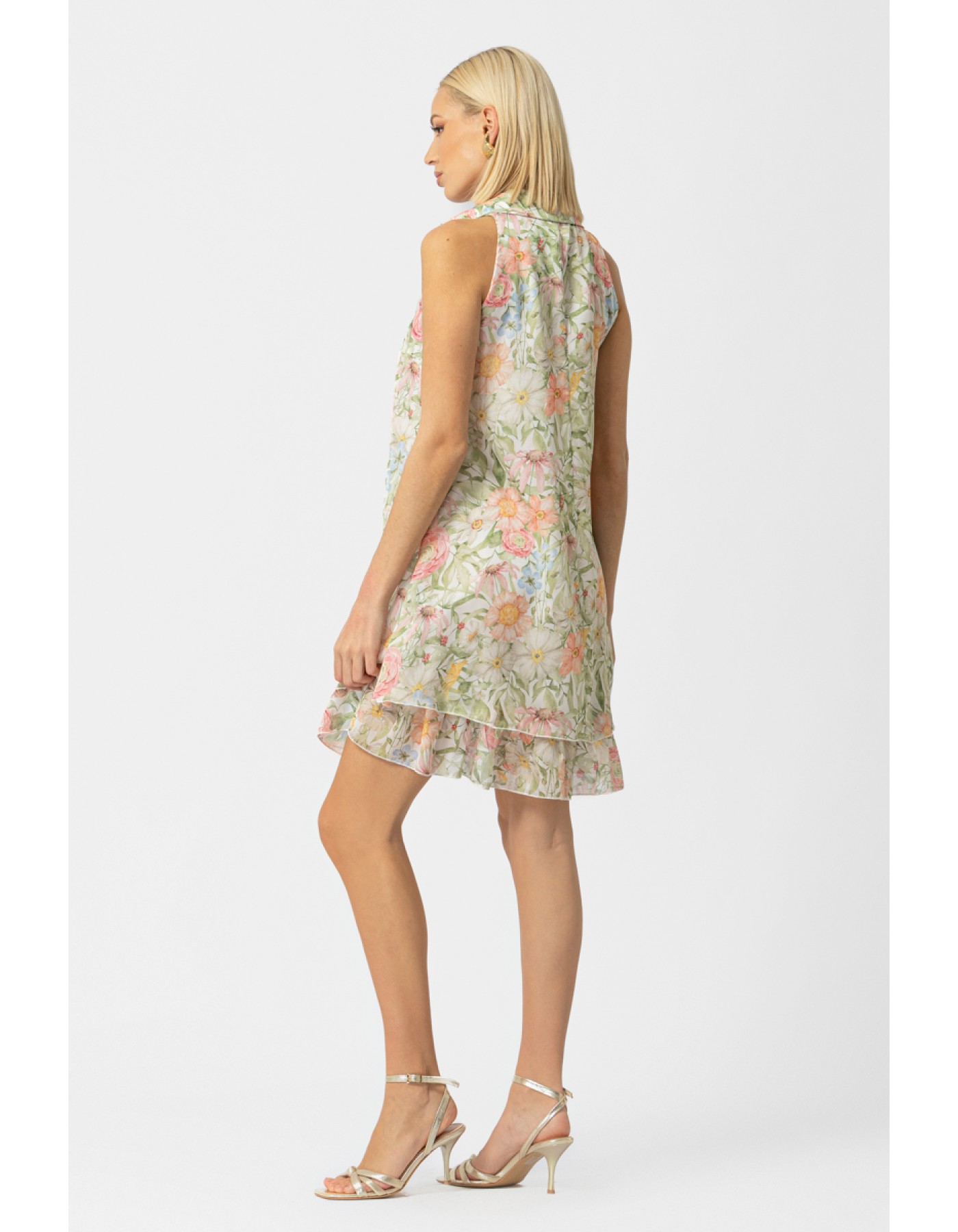 Φόρεμα αμάνικο Silky Flower