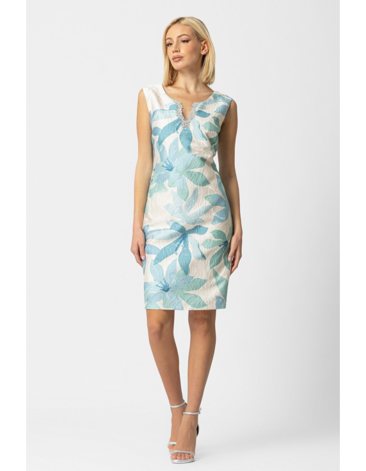 Φόρεμα αμάνικο μπροκάρ Sandy