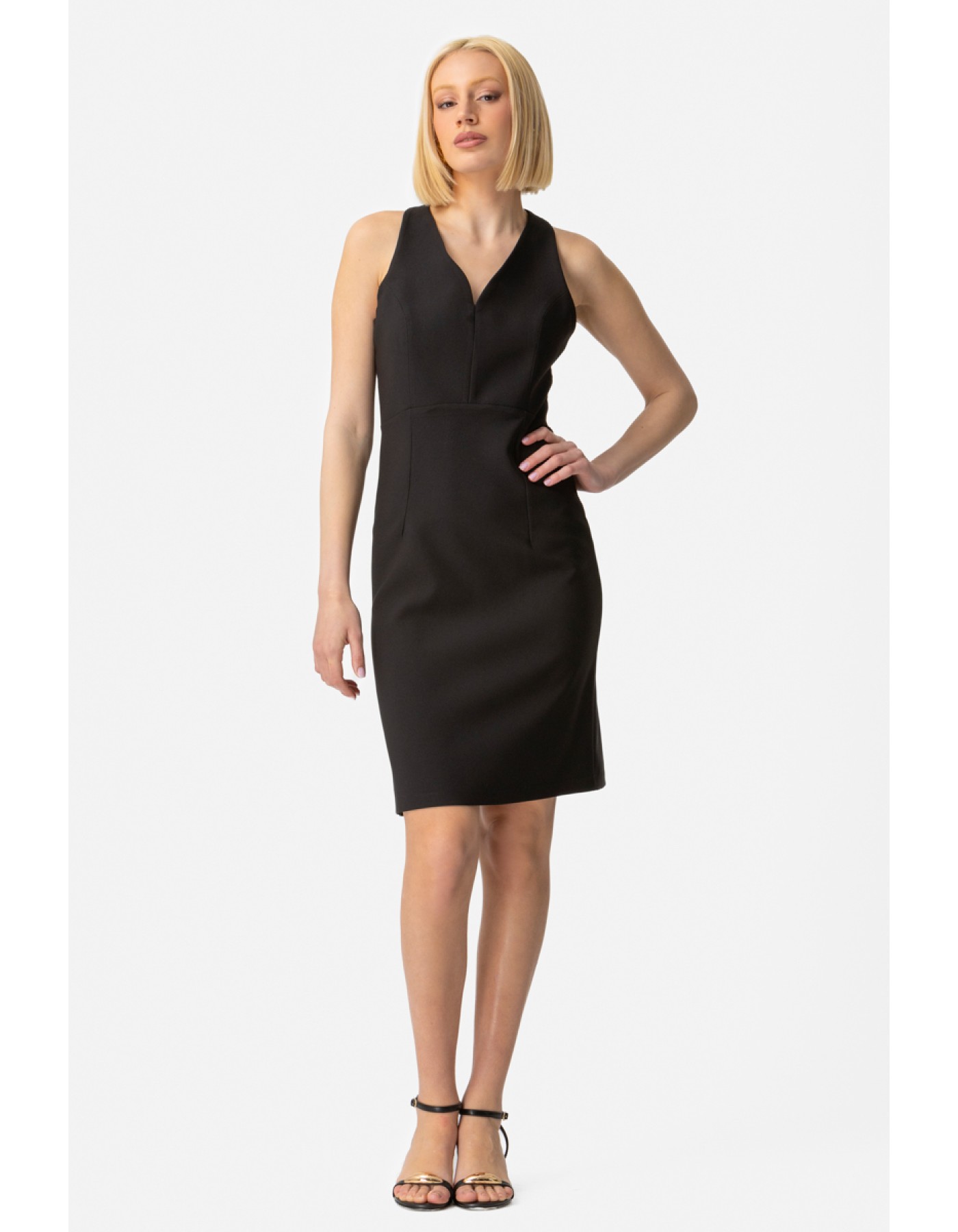 Φόρεμα αμάνικο κρεπ_Muffin