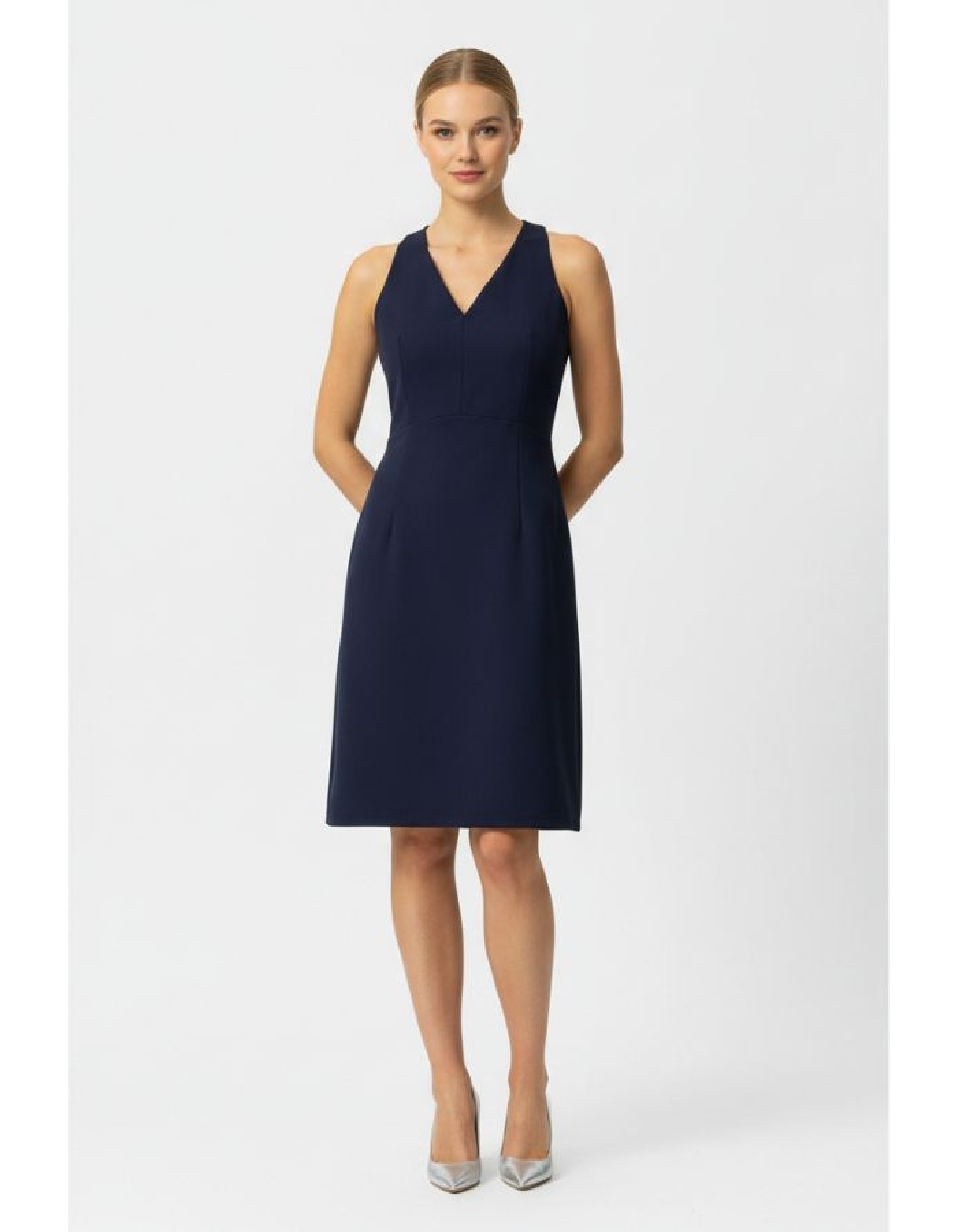 Φόρεμα αμάνικο κρεπ_Muffin