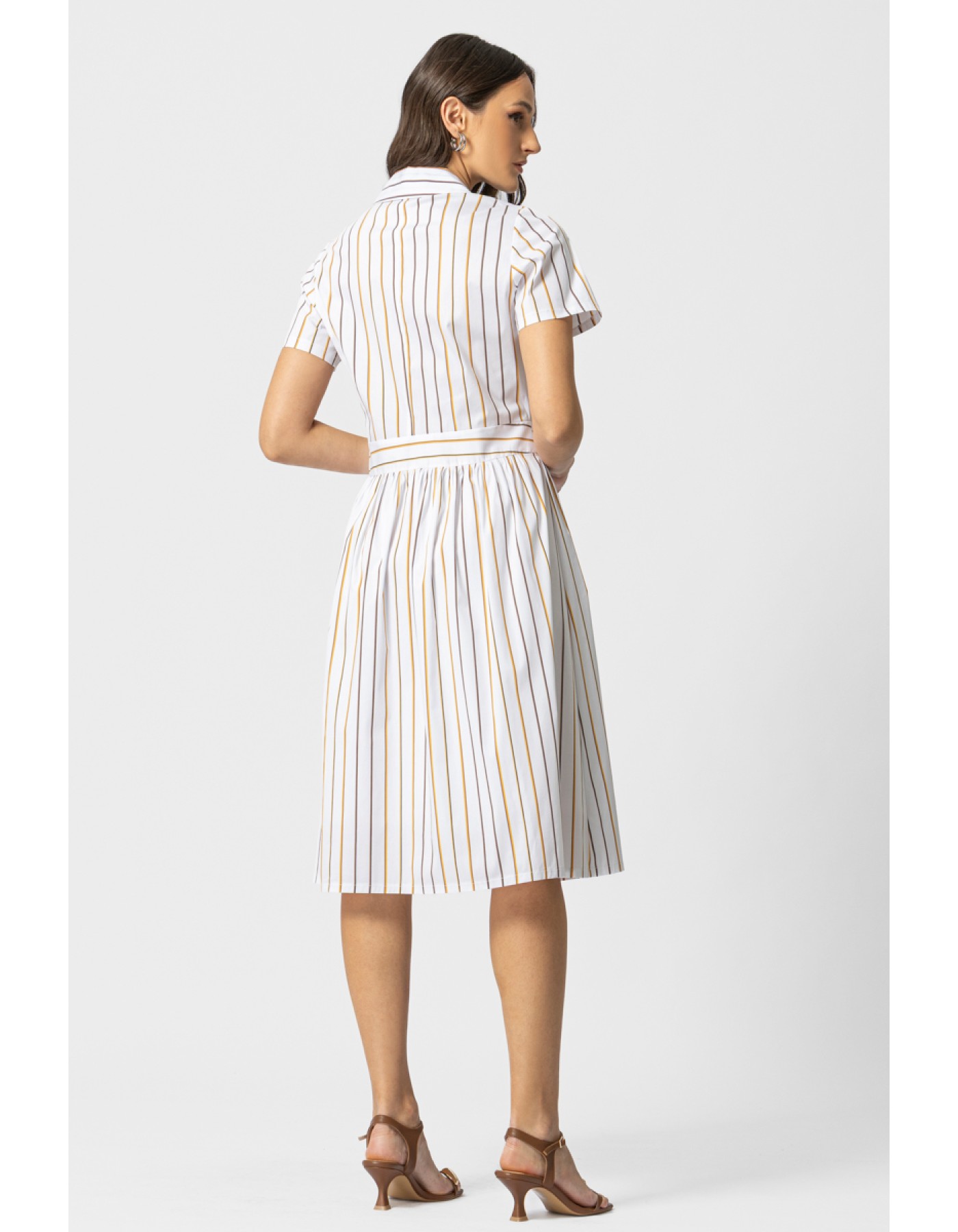 Φόρεμα γιακάς ποπλίνα ριγέ