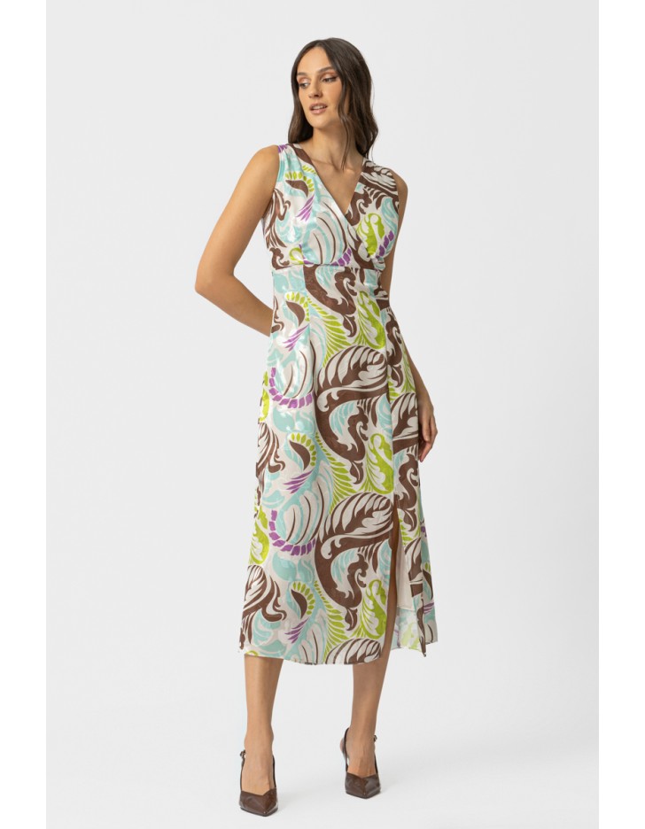 Φόρεμα ζακάρ κρουαζέ Dolore