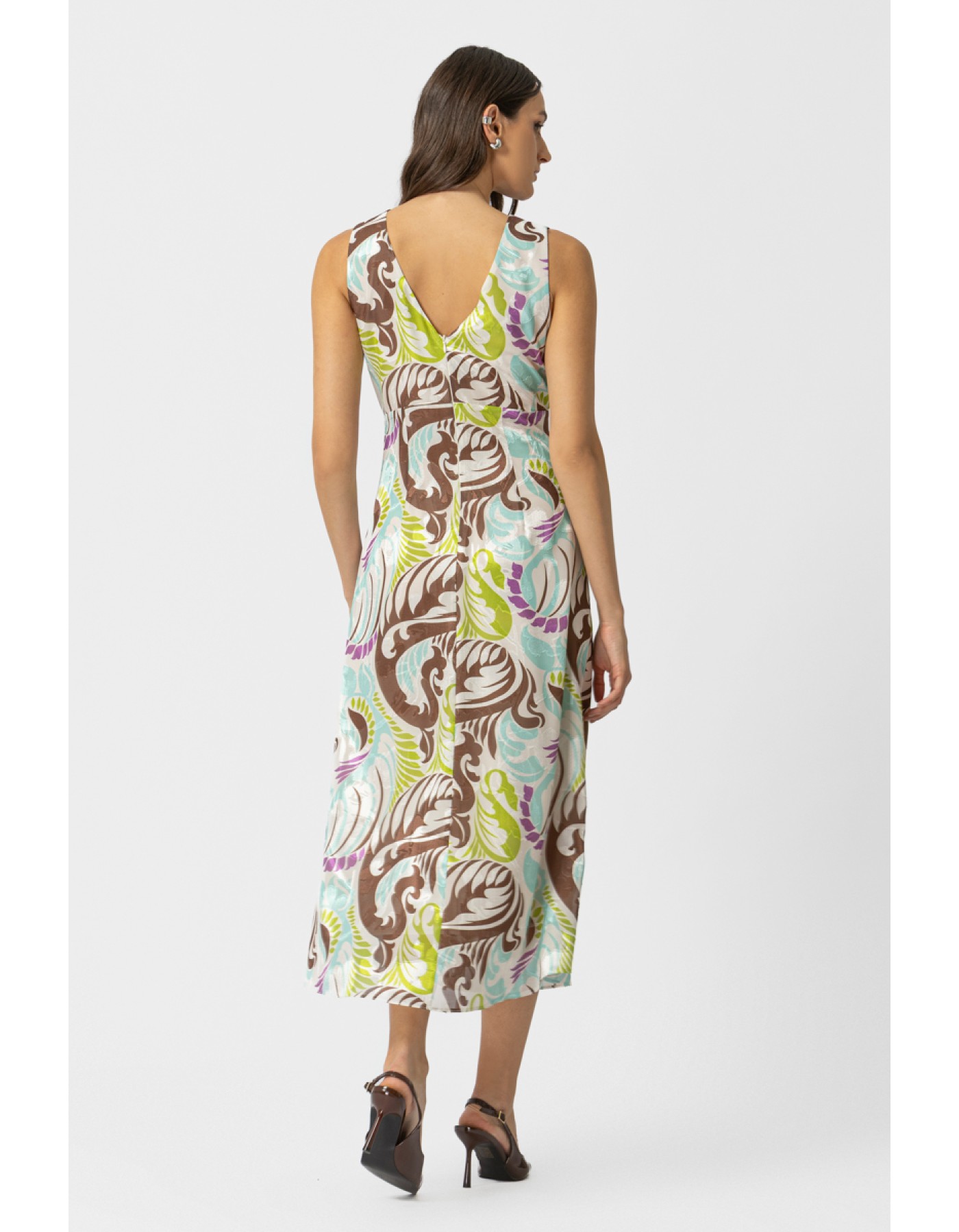 Φόρεμα ζακάρ κρουαζέ Dolore