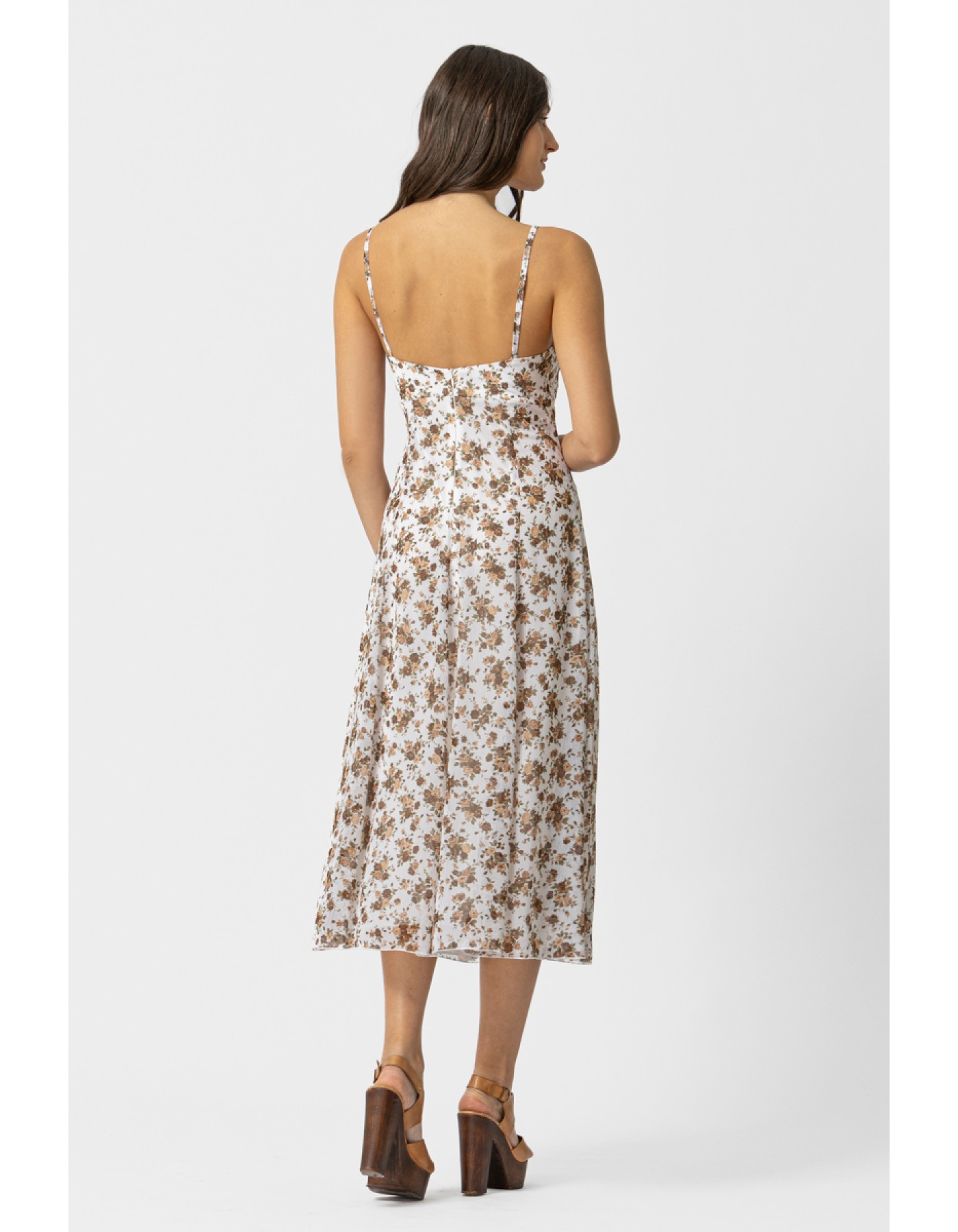 Φόρεμα διαφάνεια αμάνικο floral