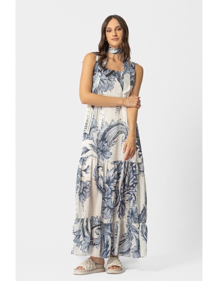 Φόρεμα αμάνικο maxi διαφάνεια Lora