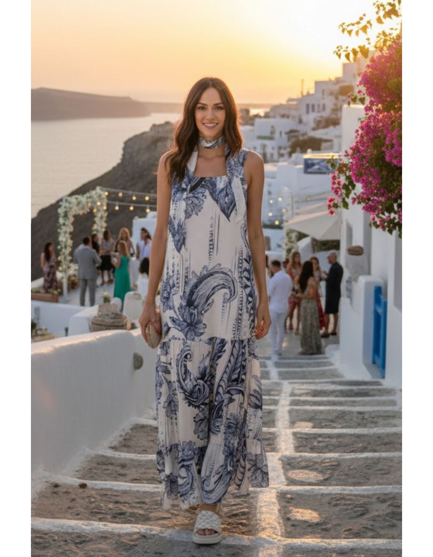 Φόρεμα αμάνικο maxi διαφάνεια Lora