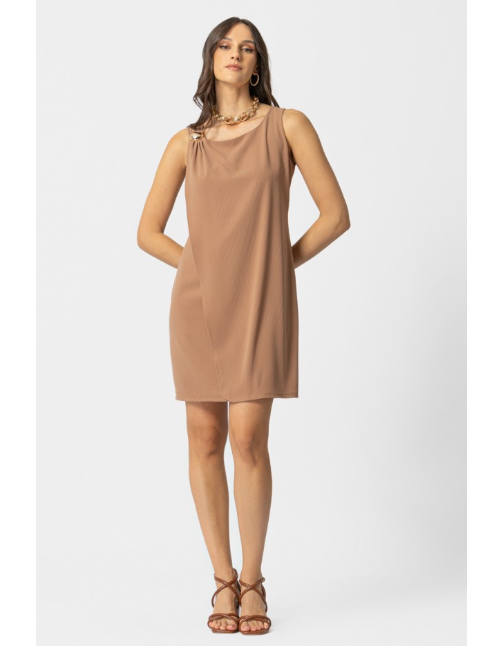 Φόρεμα αμάνικο κρεπ Attitude