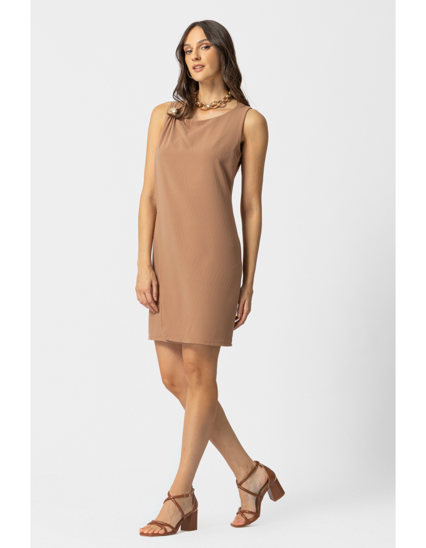 Φόρεμα αμάνικο κρεπ Attitude