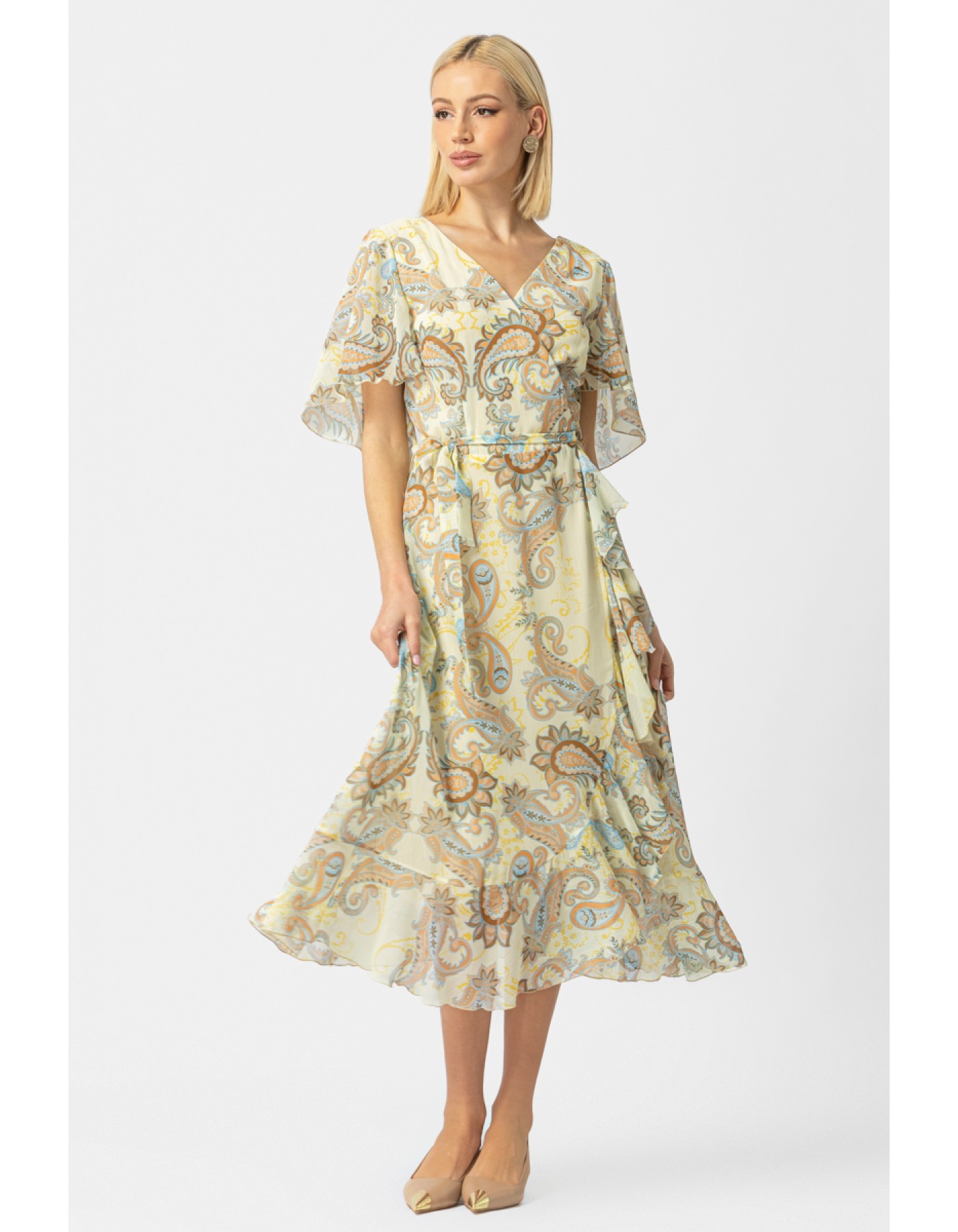 Φόρεμα διαφάνεια βολάν Demi