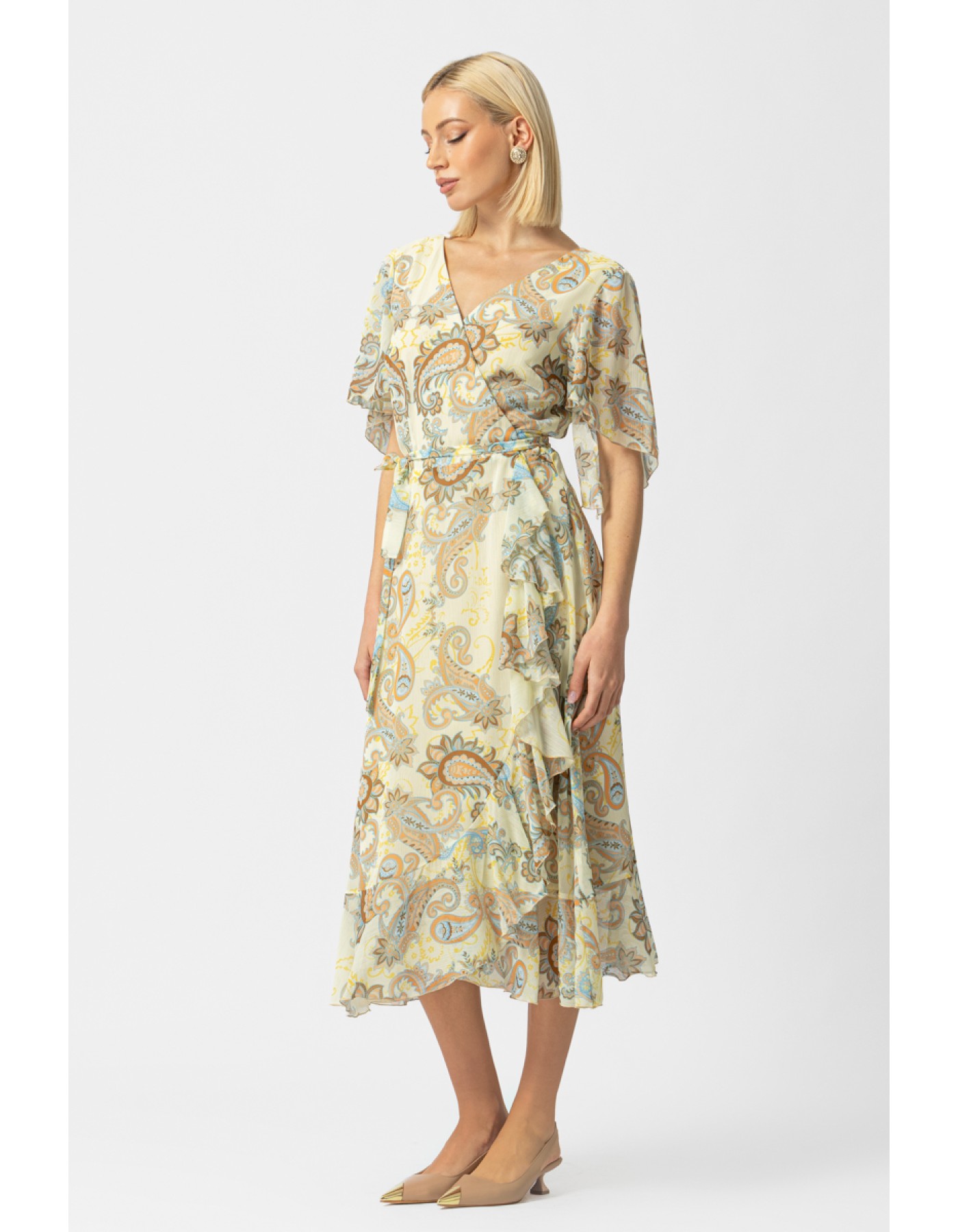 Φόρεμα διαφάνεια βολάν Demi