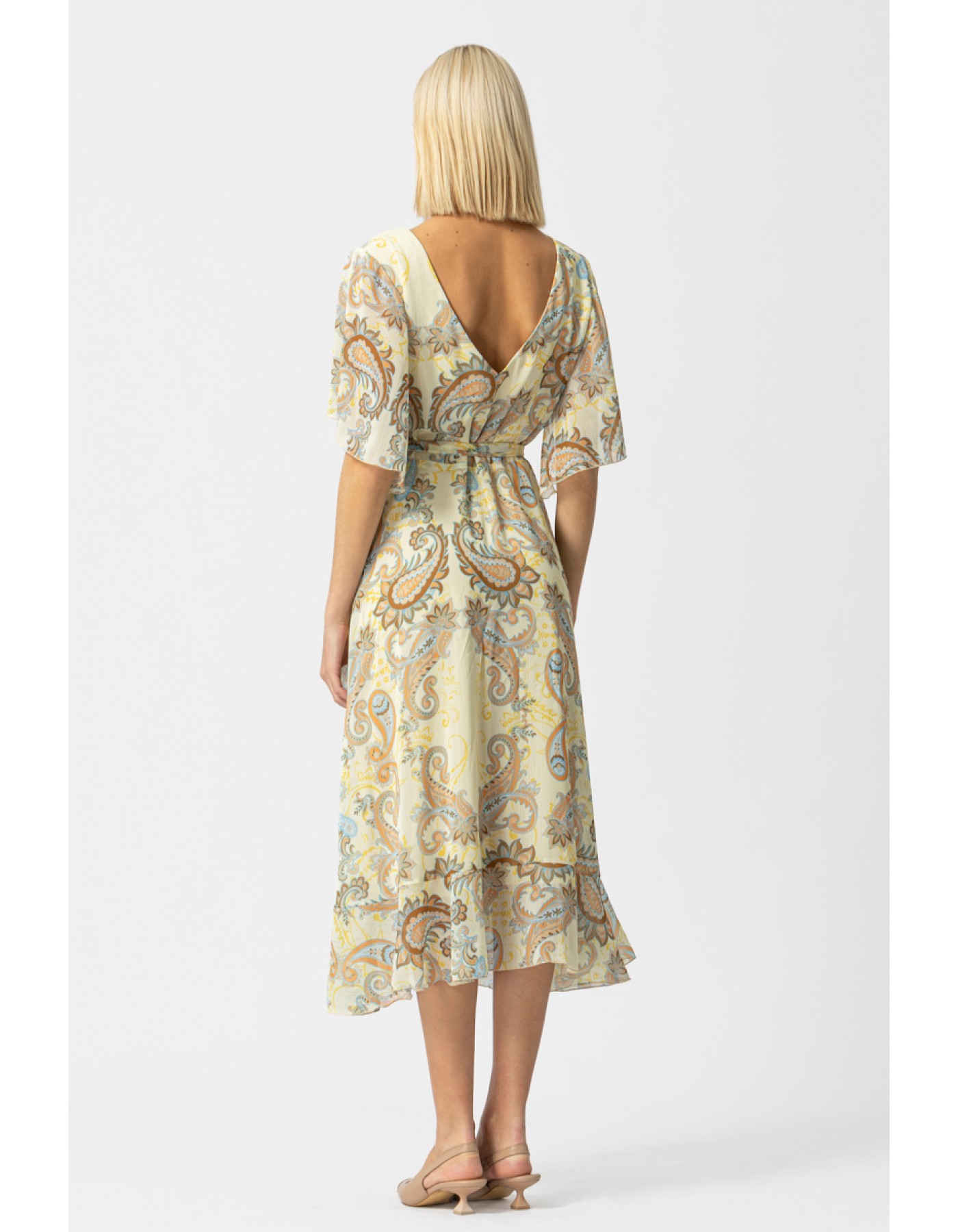 Φόρεμα διαφάνεια βολάν Demi