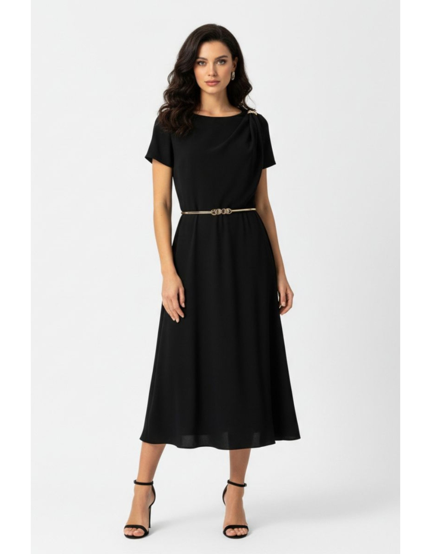 Φόρεμα κρεπ ζωνάκι Attitude