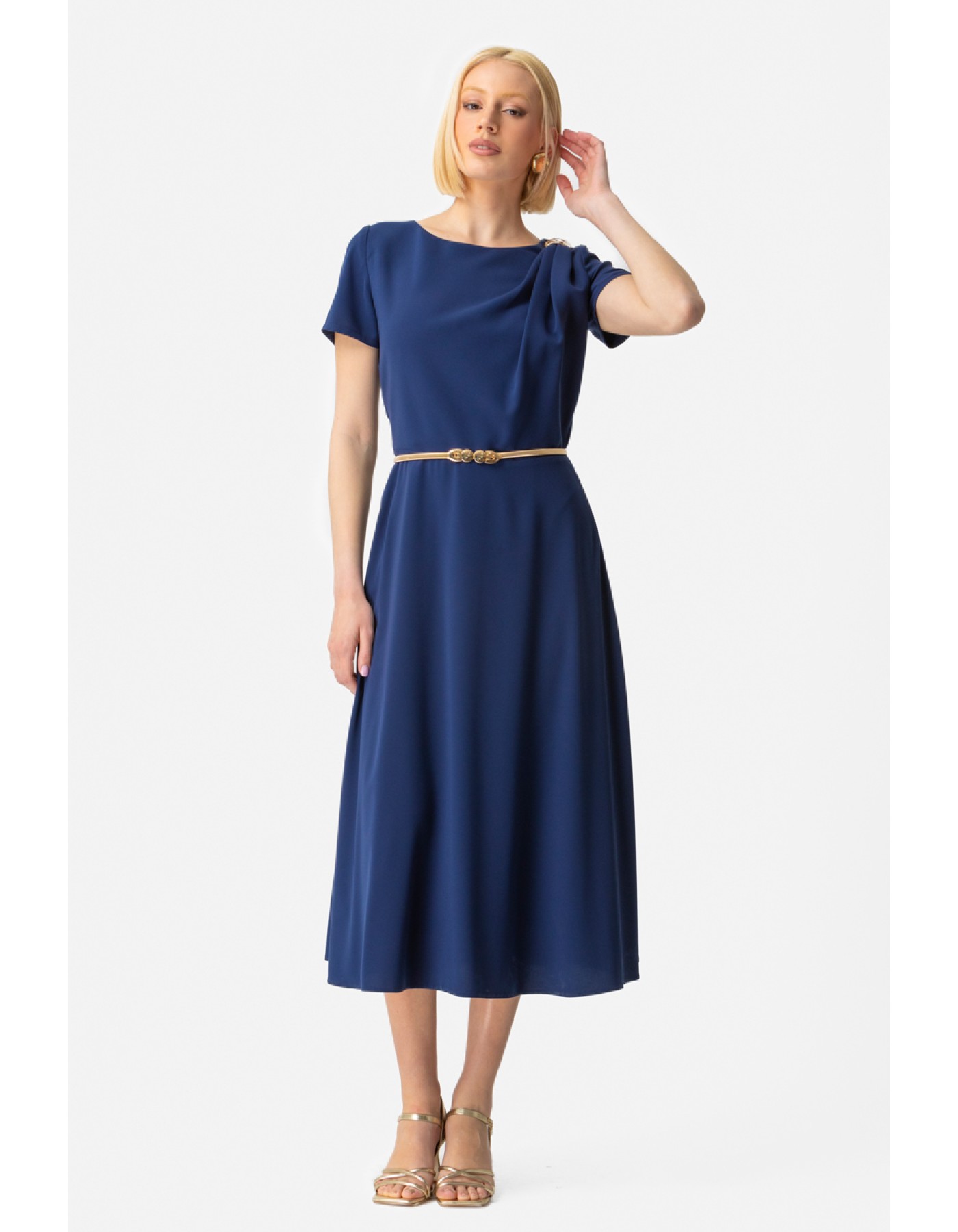 Φόρεμα κρεπ ζωνάκι Attitude