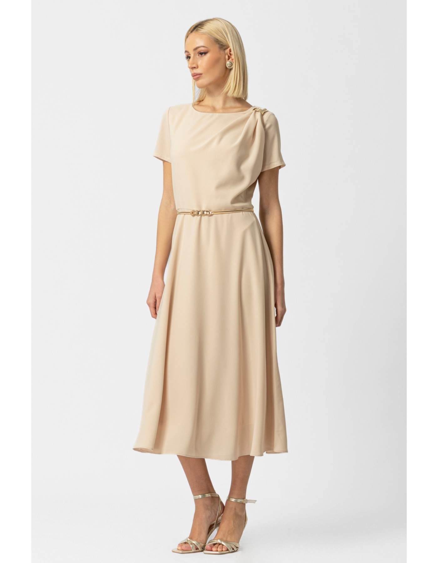 Φόρεμα κρεπ ζωνάκι Attitude