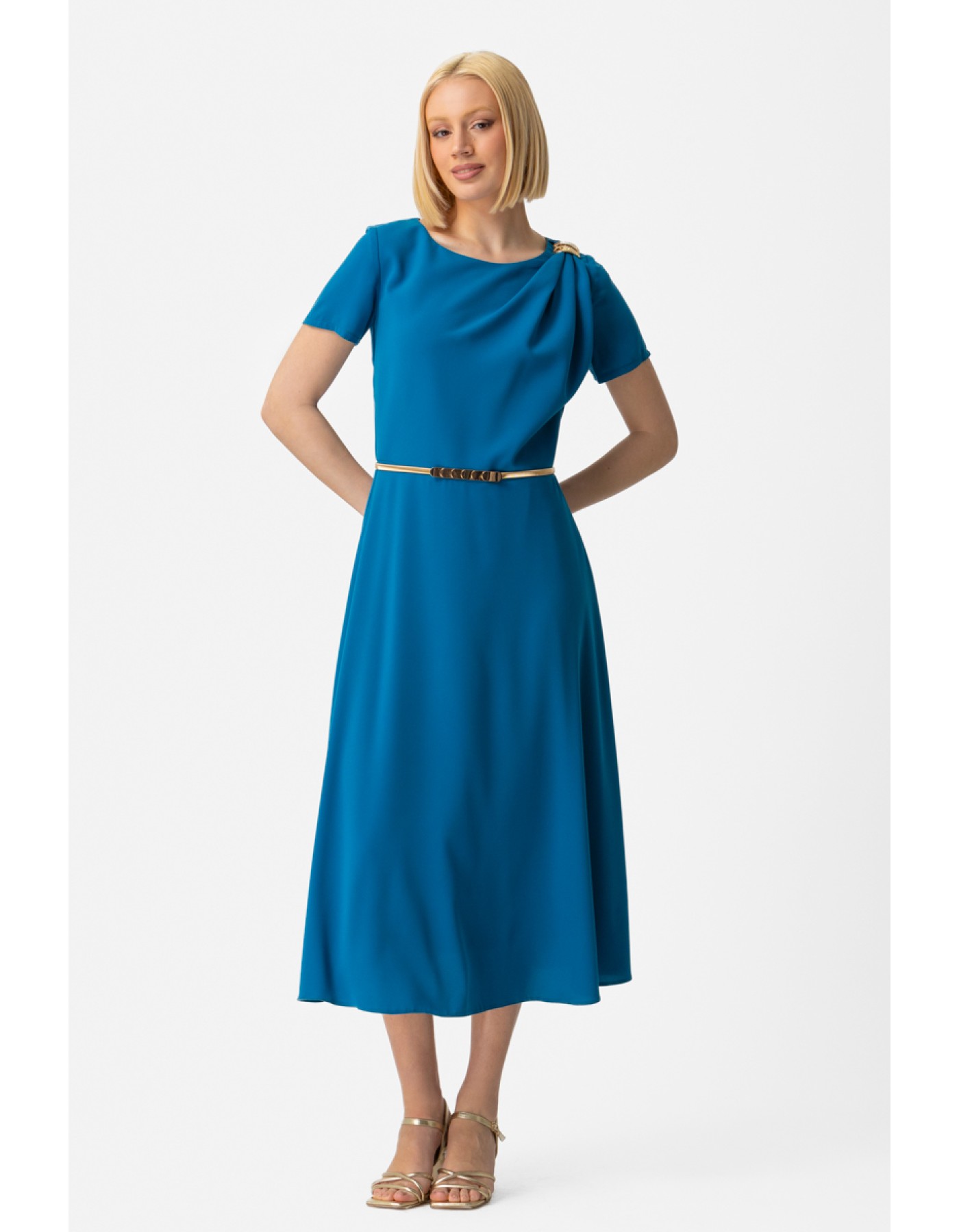 Φόρεμα κρεπ ζωνάκι Attitude