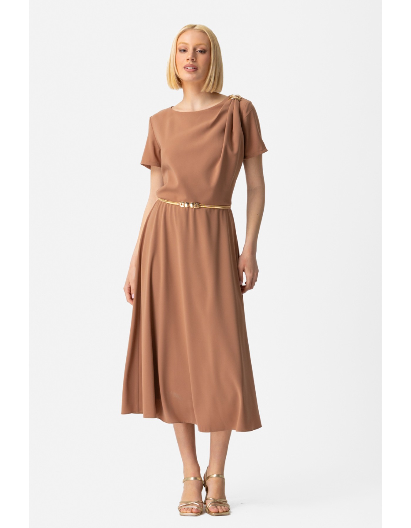 Φόρεμα κρεπ ζωνάκι Attitude