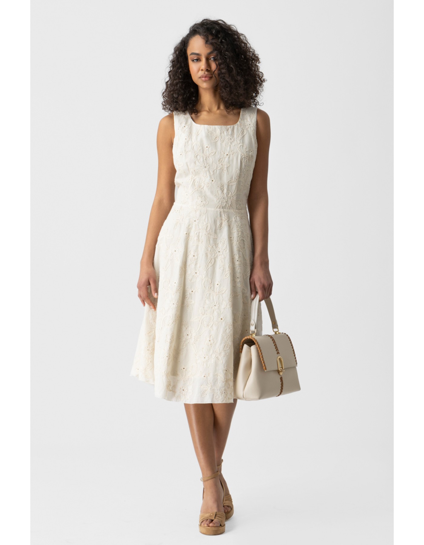 Φόρεμα κέντημα παγιέτα Natural