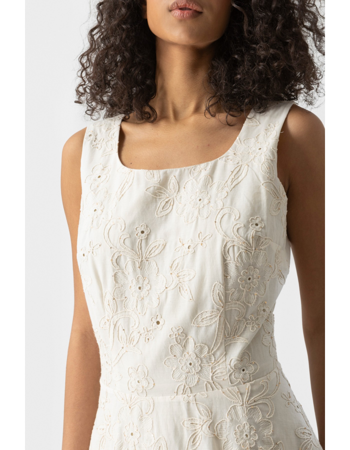 Φόρεμα κέντημα παγιέτα Natural