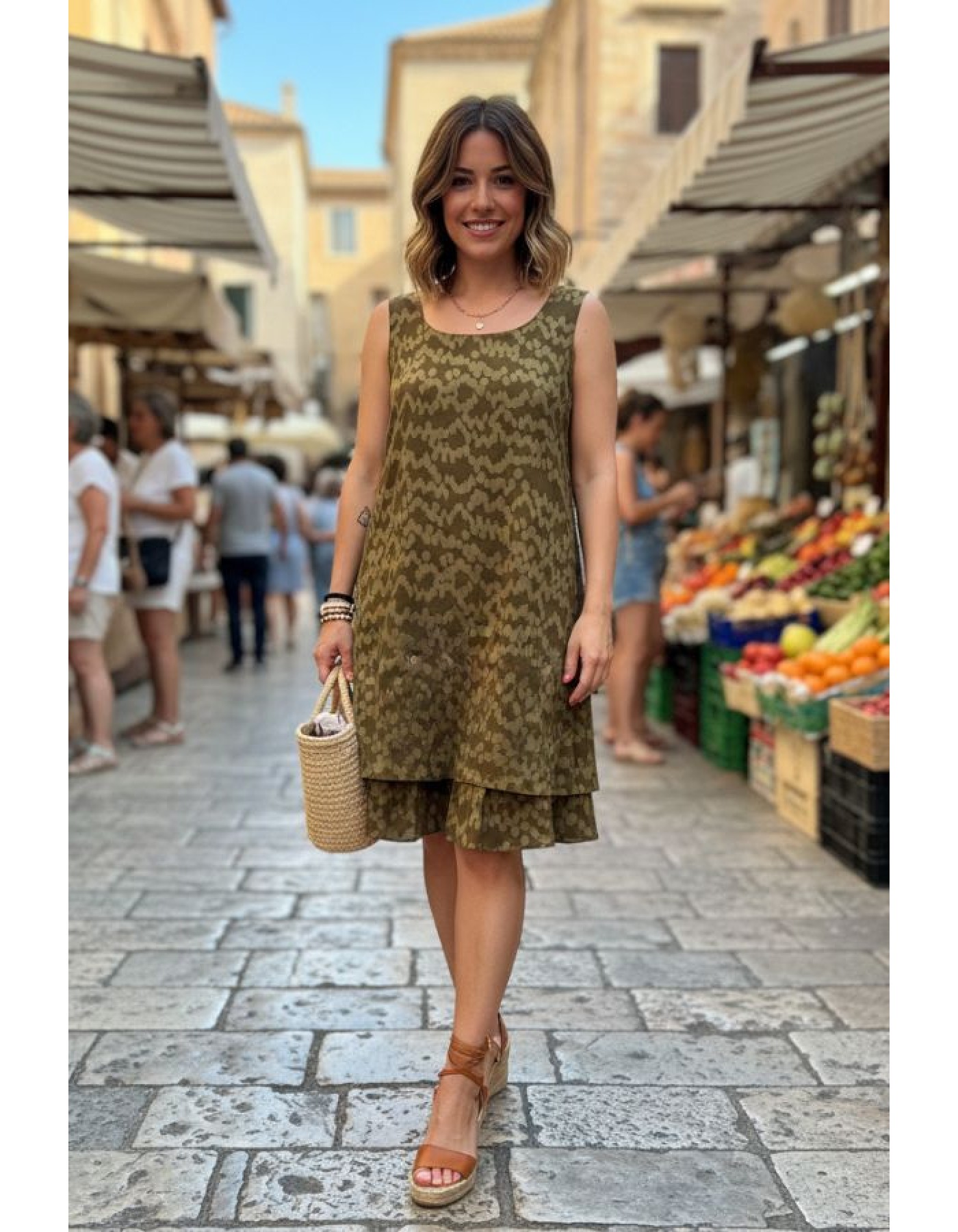 Φόρεμα αμάνικο βολάν Dalia