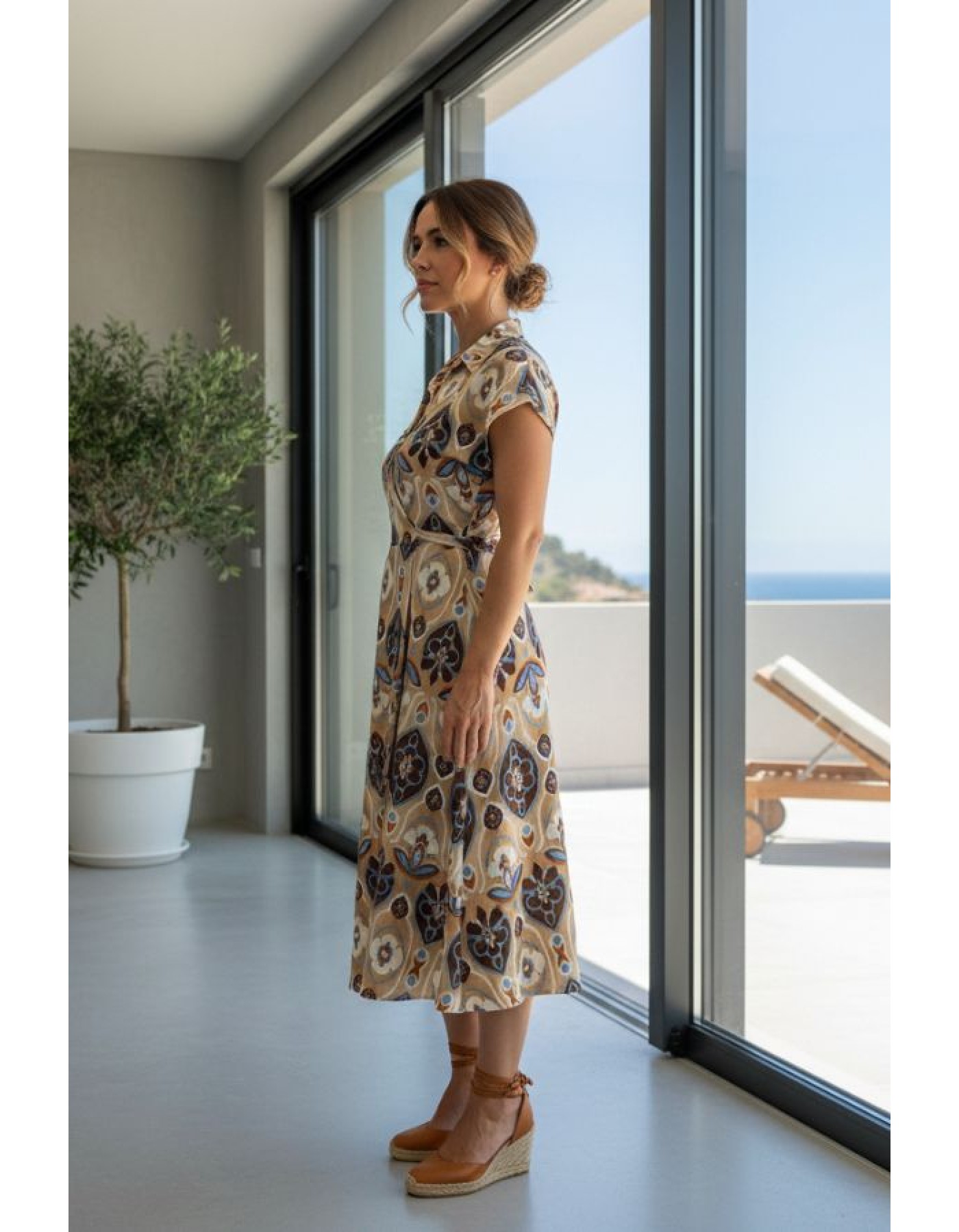Φόρεμα λινάρι δετό Linda