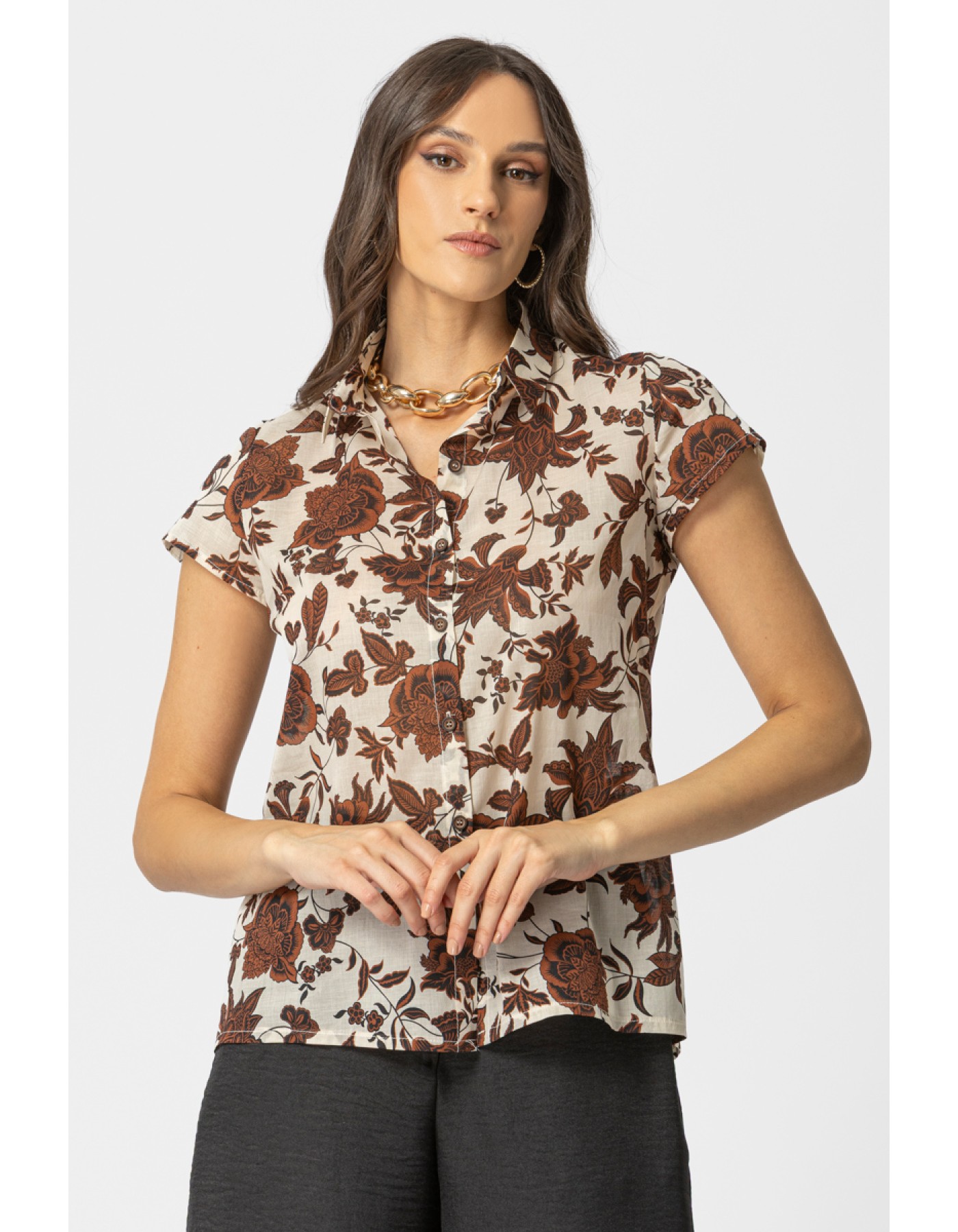 Πουκάμισο εμπριμέ βουάλ