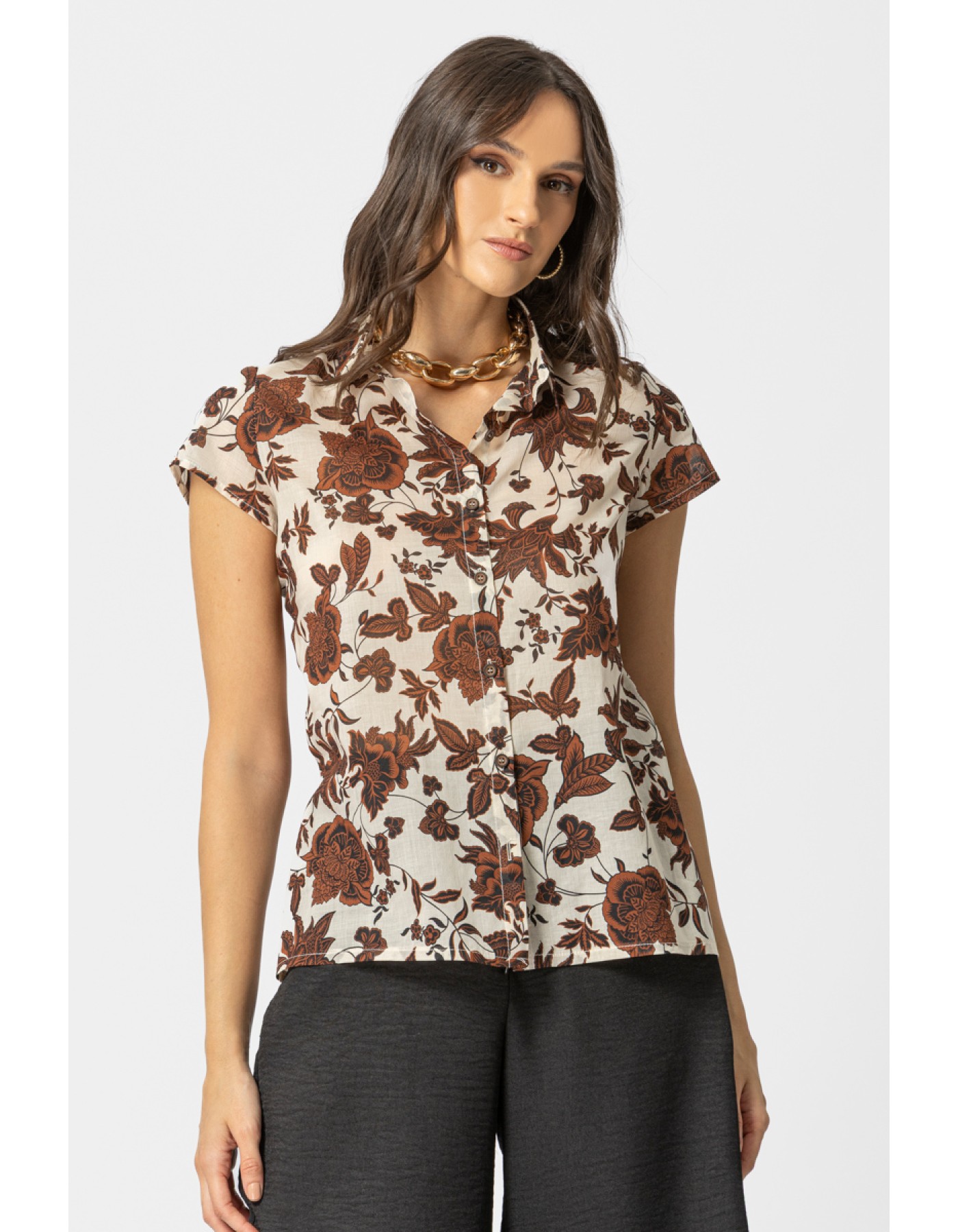 Πουκάμισο εμπριμέ βουάλ