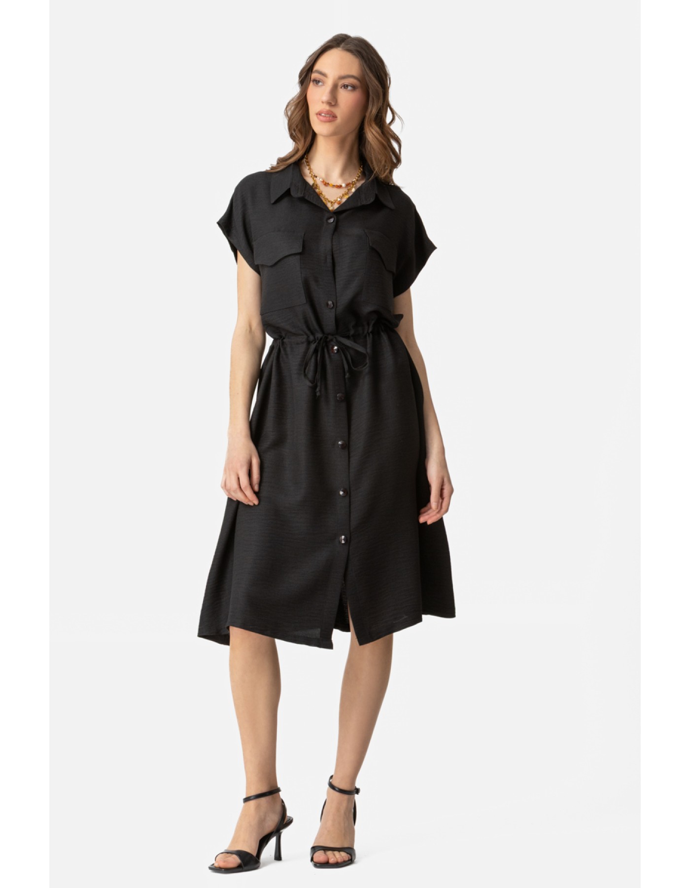 Πουκαμισοφόρεμα με τσέπες Twill