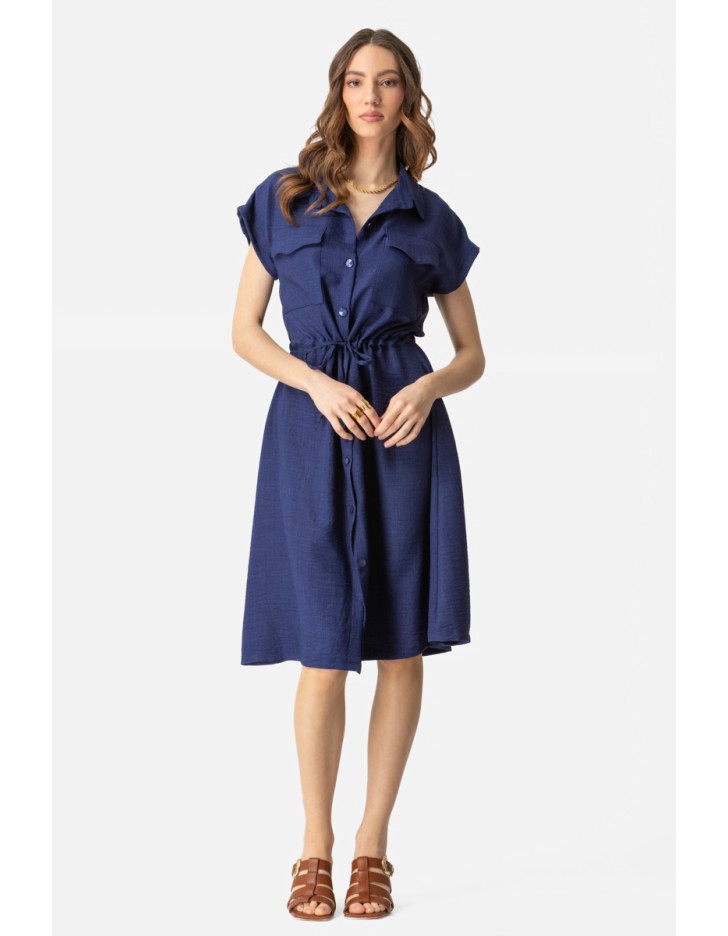 Πουκαμισοφόρεμα με τσέπες Twill